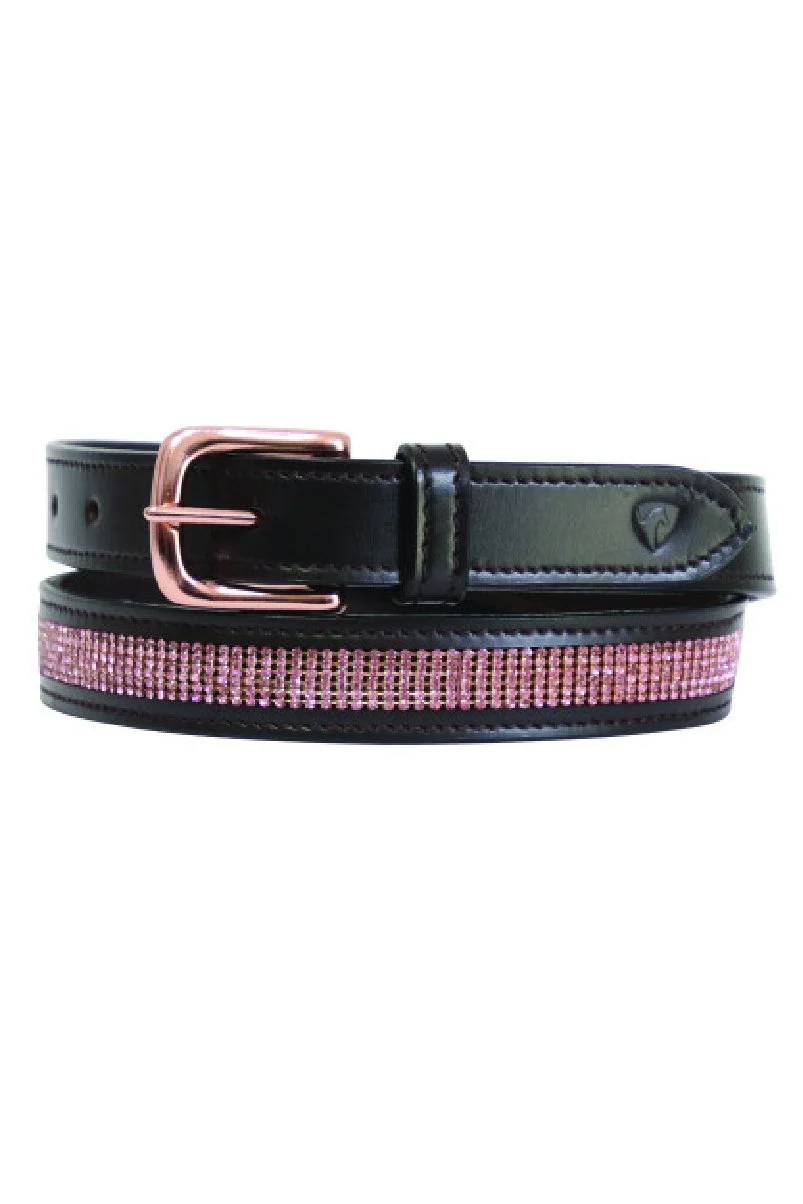 Hy Equestrian Rosciano Belt In Black & Rose Gold - Medium