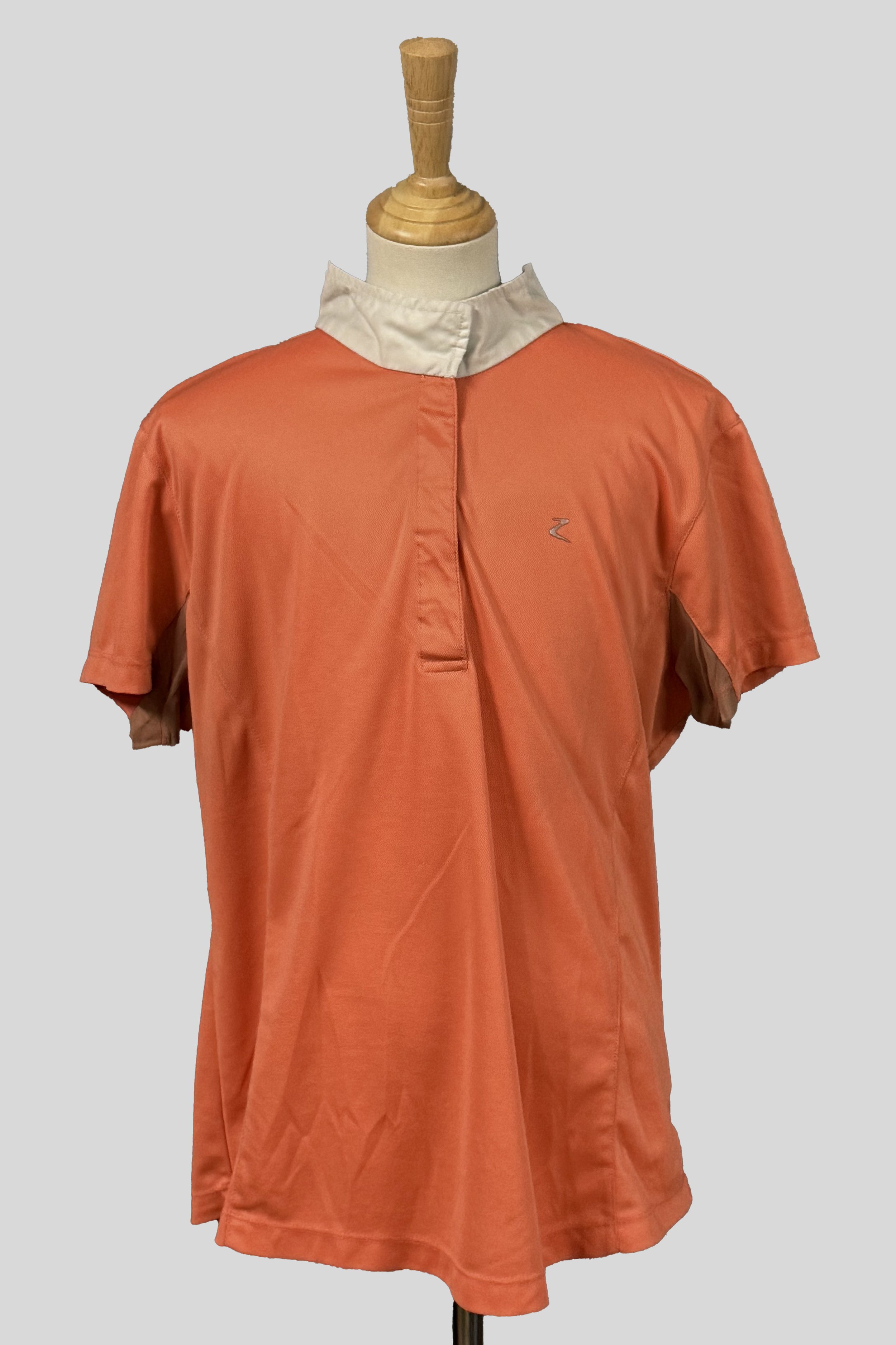 Horze Short Sleeve Show Shirt In Orange & White - US 12