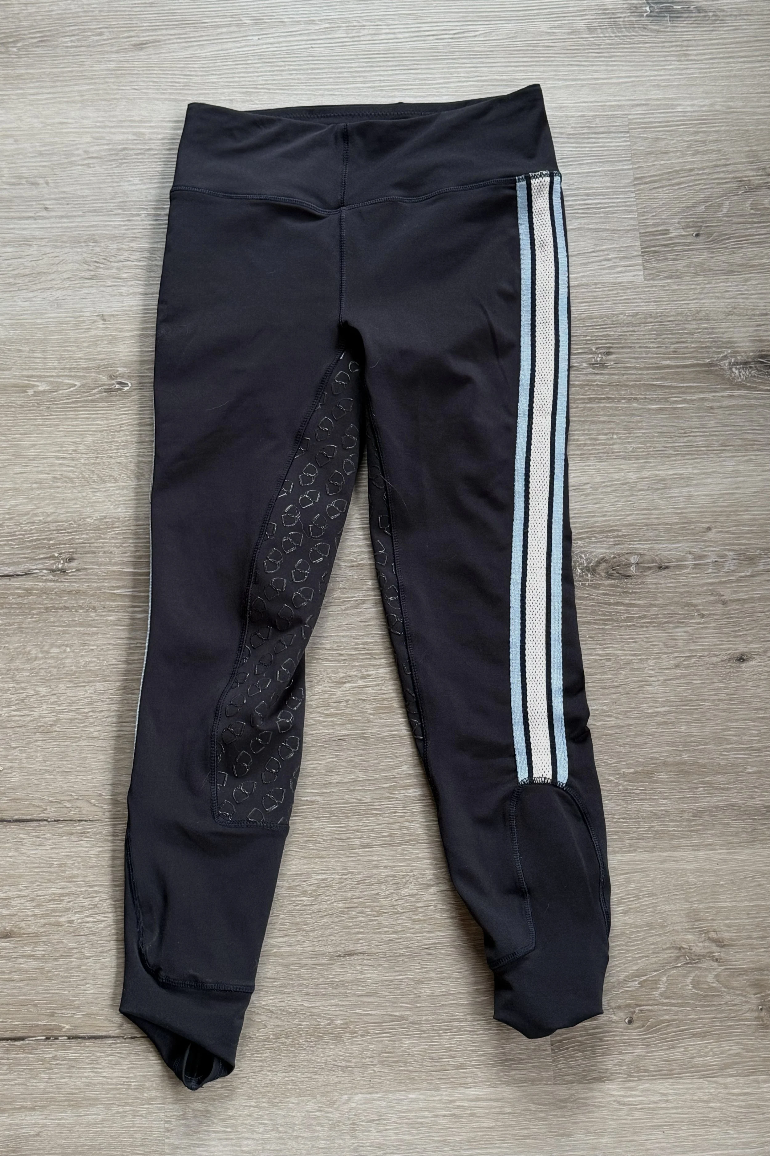 Horze Full Grip Tights In Black With Stripes - 28