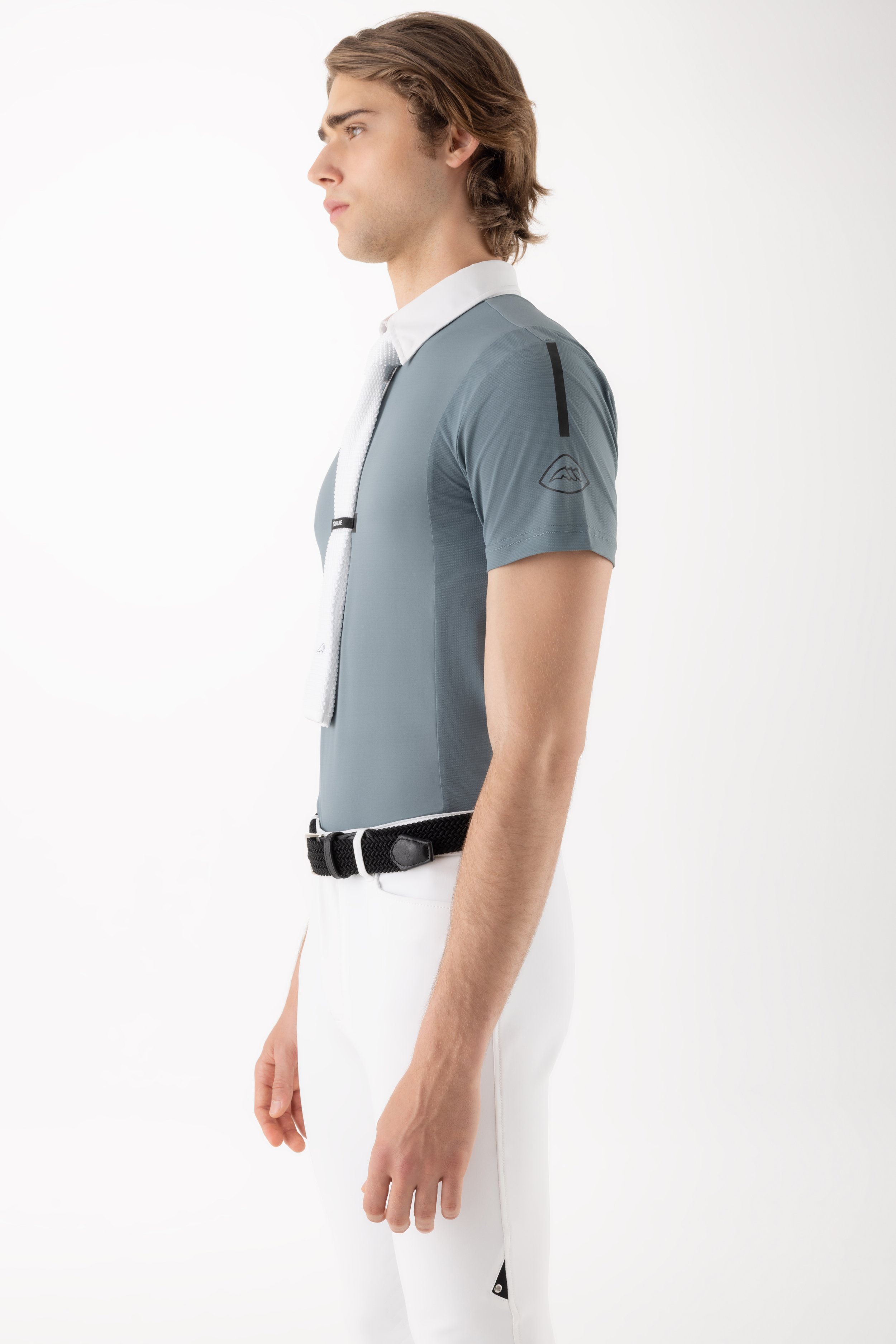 EQUILINE Men's S/S Show Shirt Cooling Fabric In Forest Green