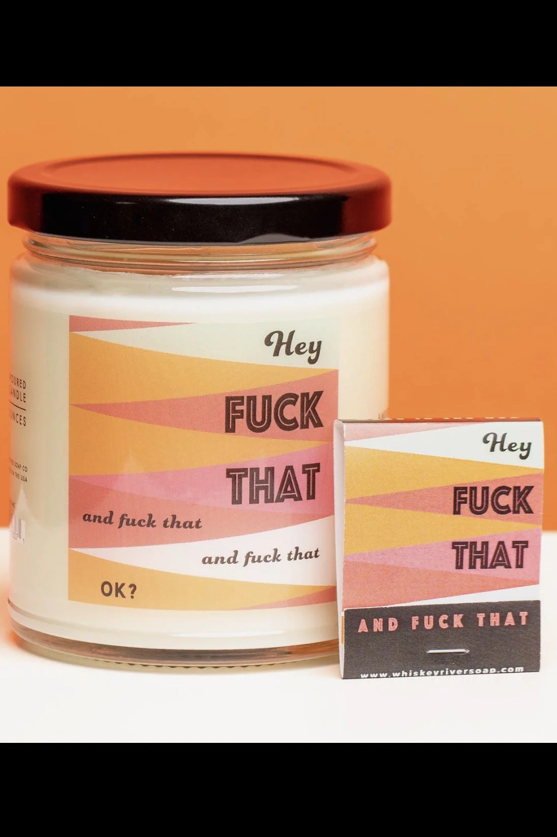 Whiskey River Soap Co. Candle & Matchbook - Fuck That