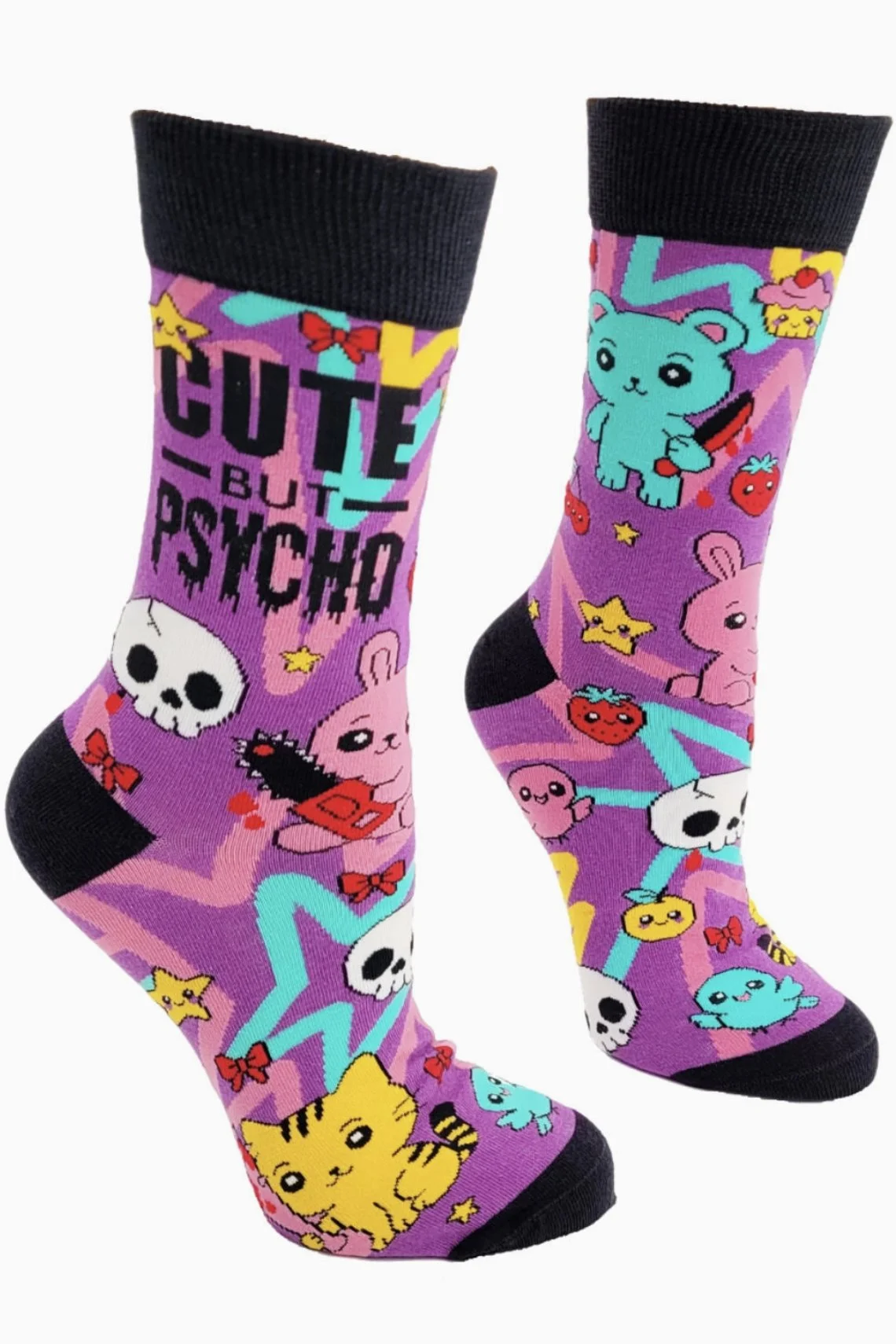 Fabdaz - Cute But Psycho Ladies' Crew Socks