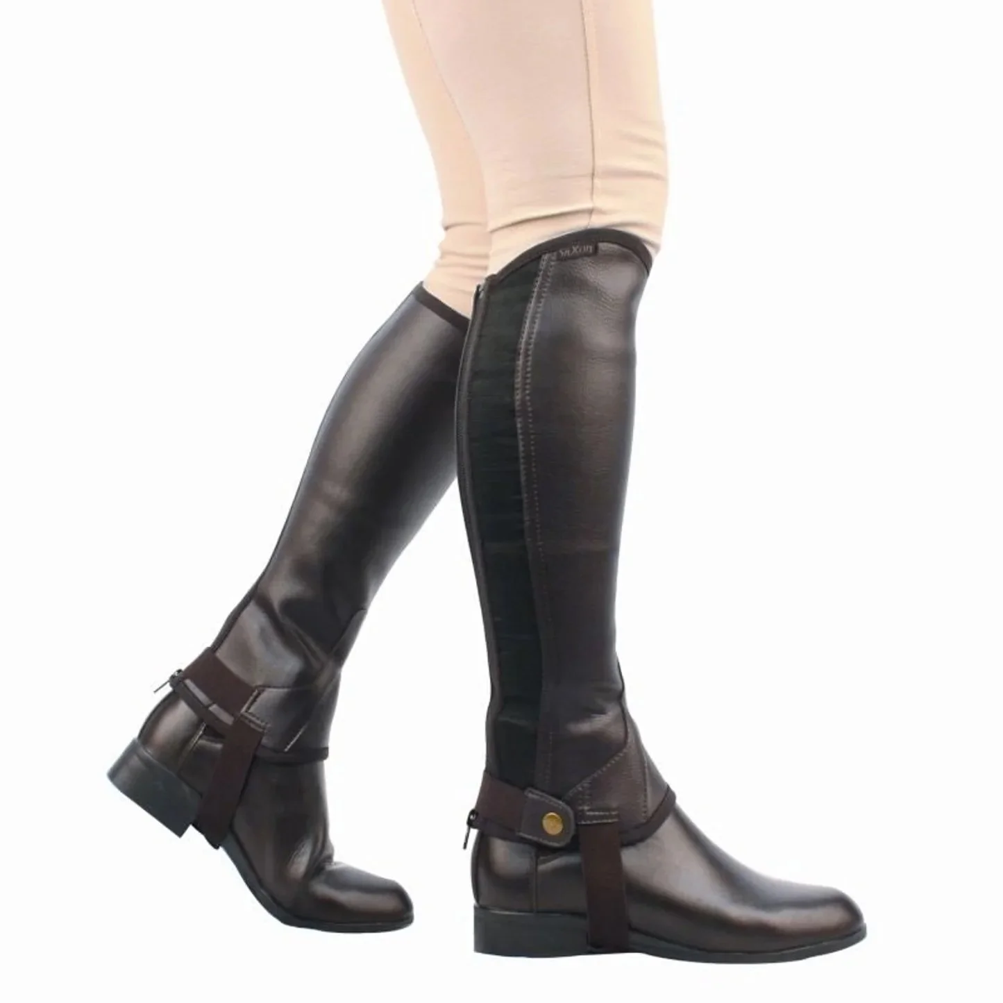 Saxon Equileather Half Chaps In Black - XS
