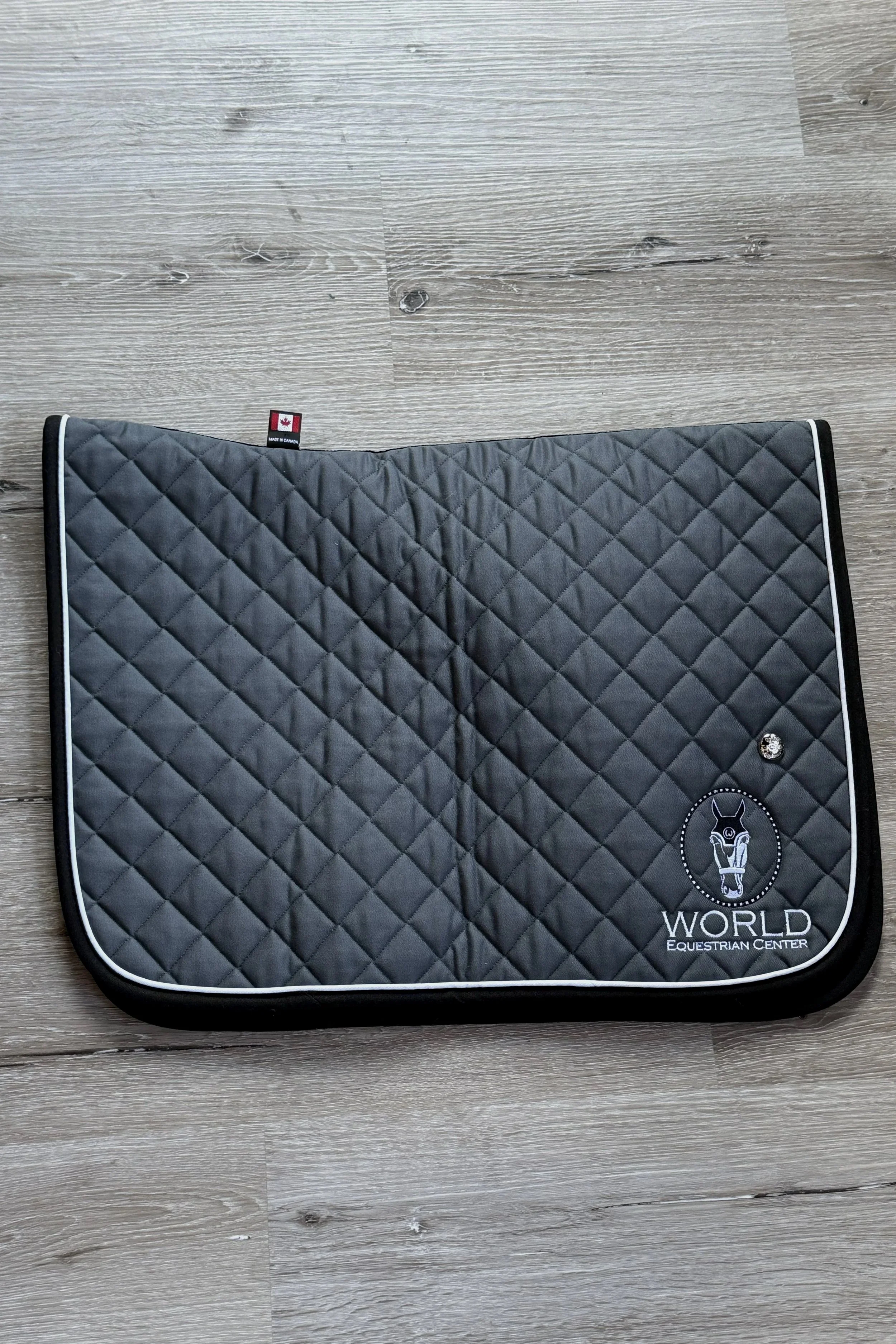 Ogilvy Quilted Baby Pad In Grey/Black/White With WEC Embroidery