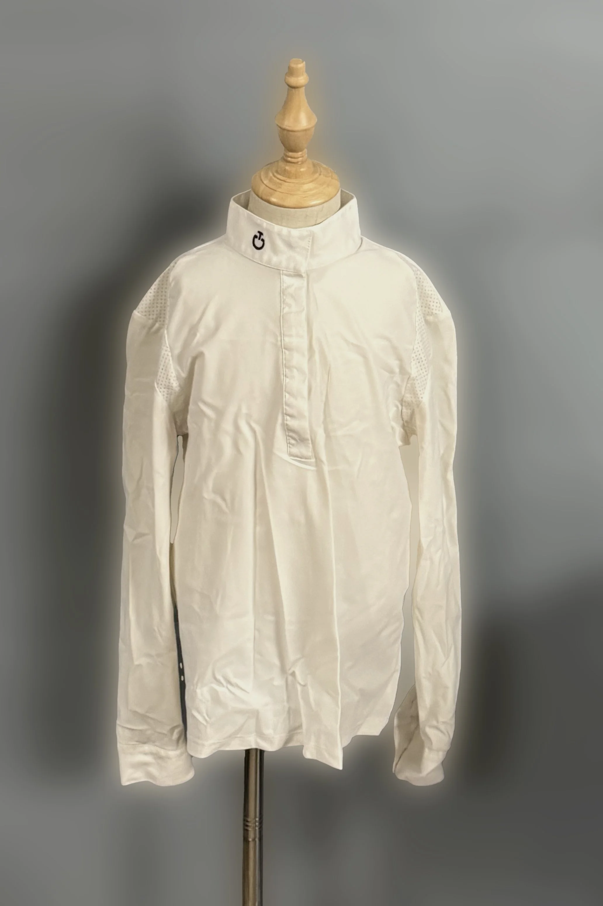 Cavalleria Toscana Long Sleeve Show Shirt In White - Kids 12