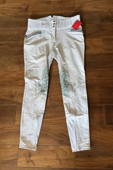 Horze Full Seat Breeches in White - Size 30