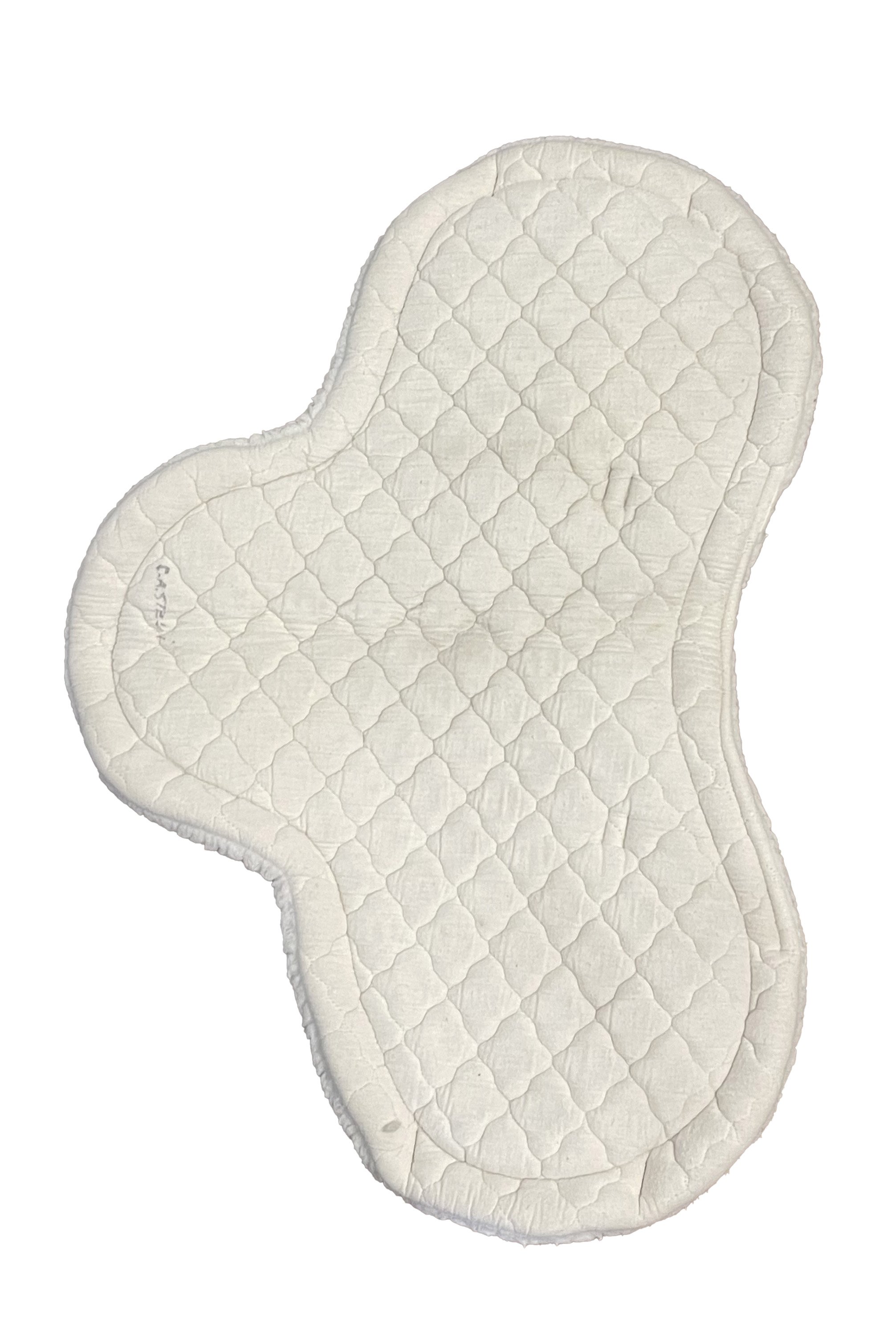 Wilkers Fleece Contour Pad With Grippers In White - 15-15.5" - 2nd Round Equestrian