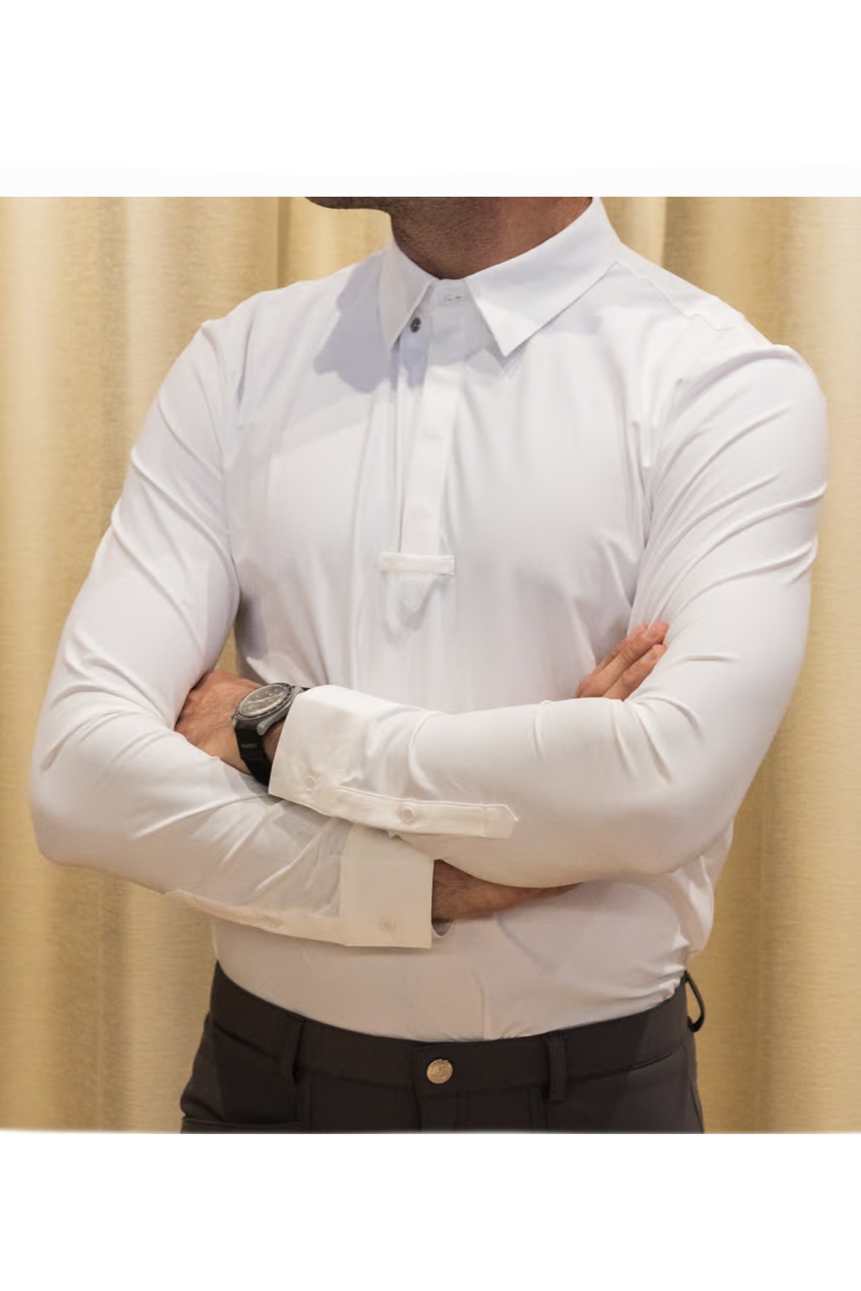 Kentucky Classic Men's Long Sleeve Show Shirt In White