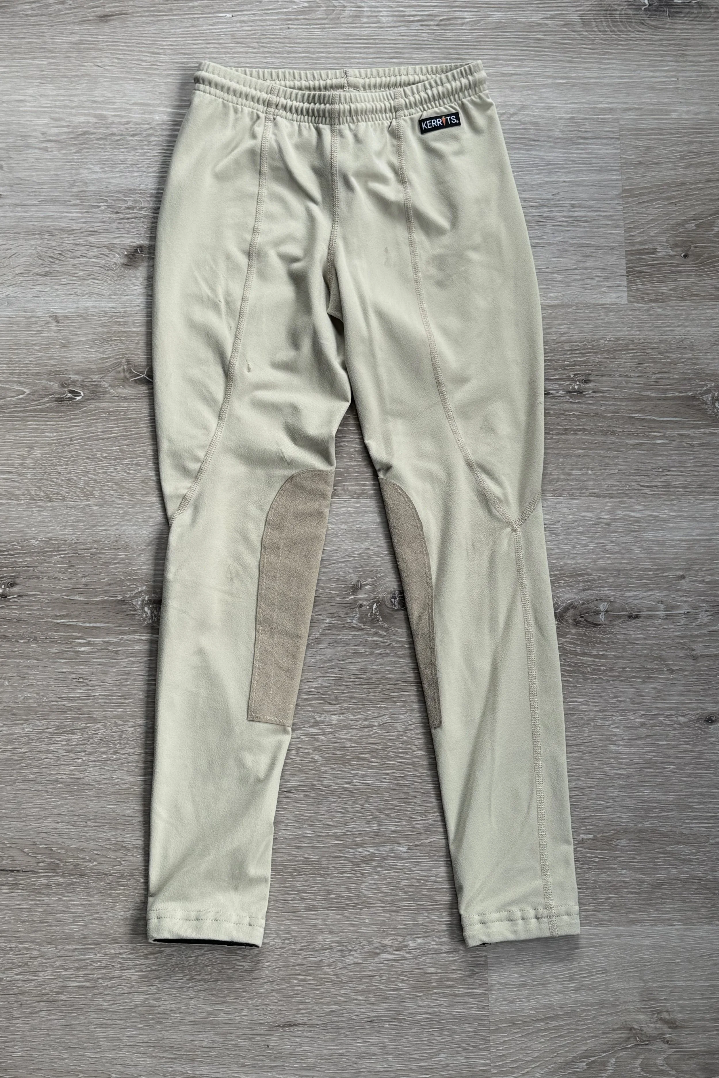 Kerrits Performance Knee Patch Tights In Tan - Kids Medium