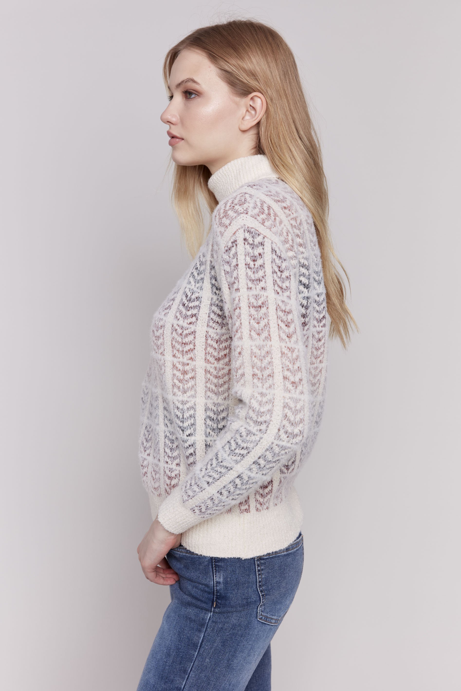 Charlie B Ombre Jacquard Turtle Neck Sweater In Autumn - 2nd Round Equestrian