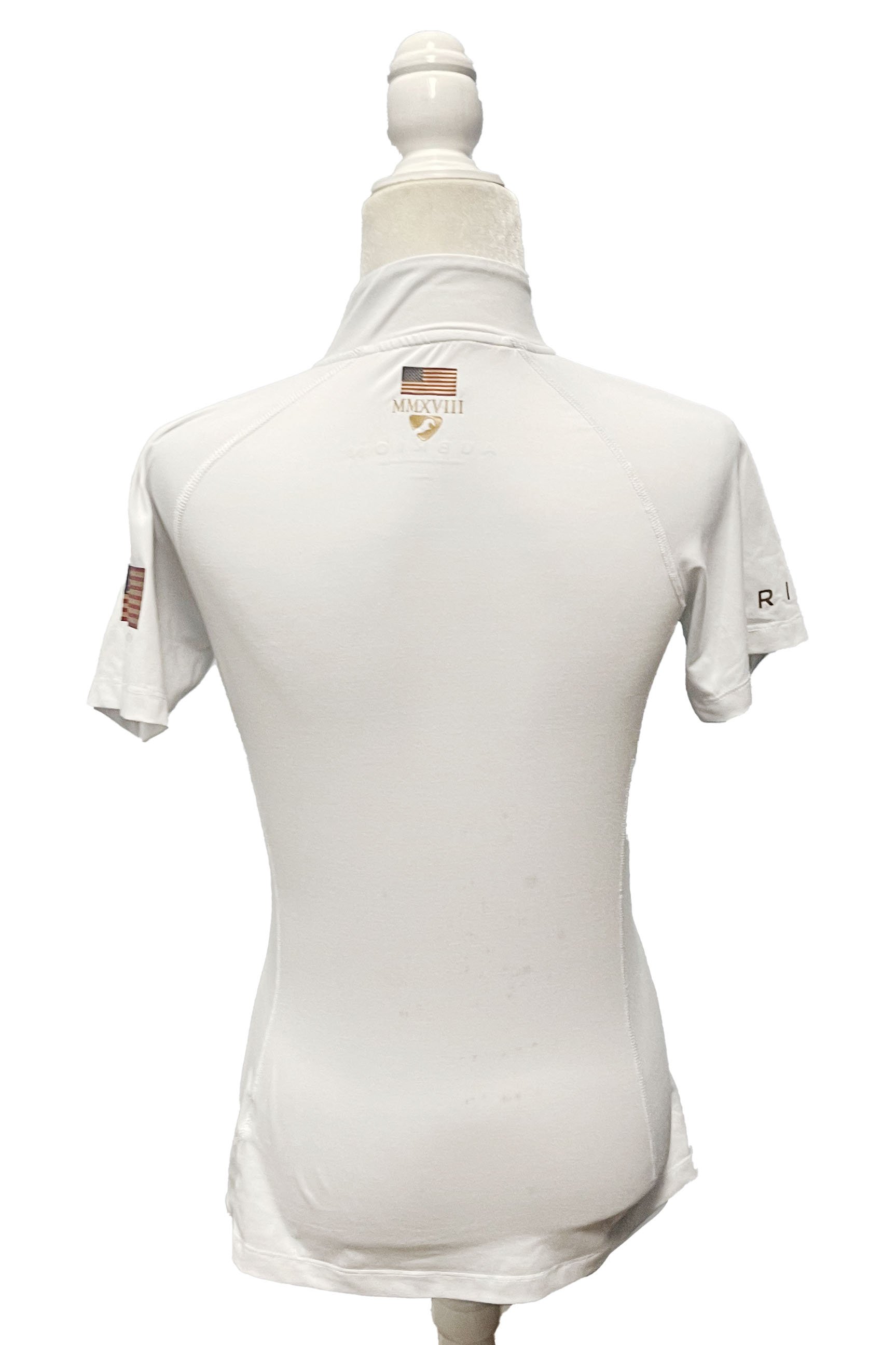 Aubrion Team Short Sleeve Base Layer In White - Small - 2nd Round Equestrian
