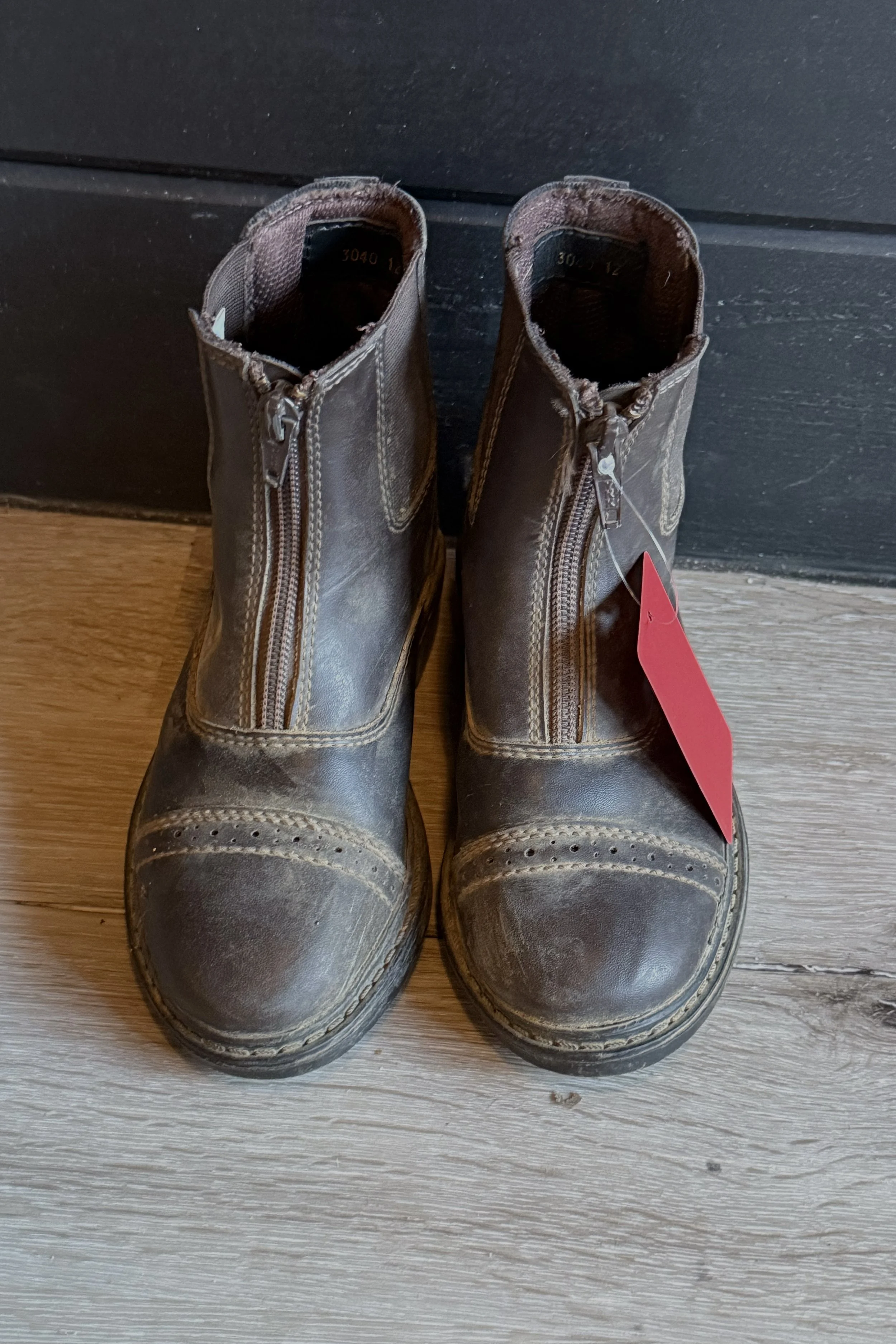 Tuffrider Front Zip Paddock Boots In Brown - Kids 12