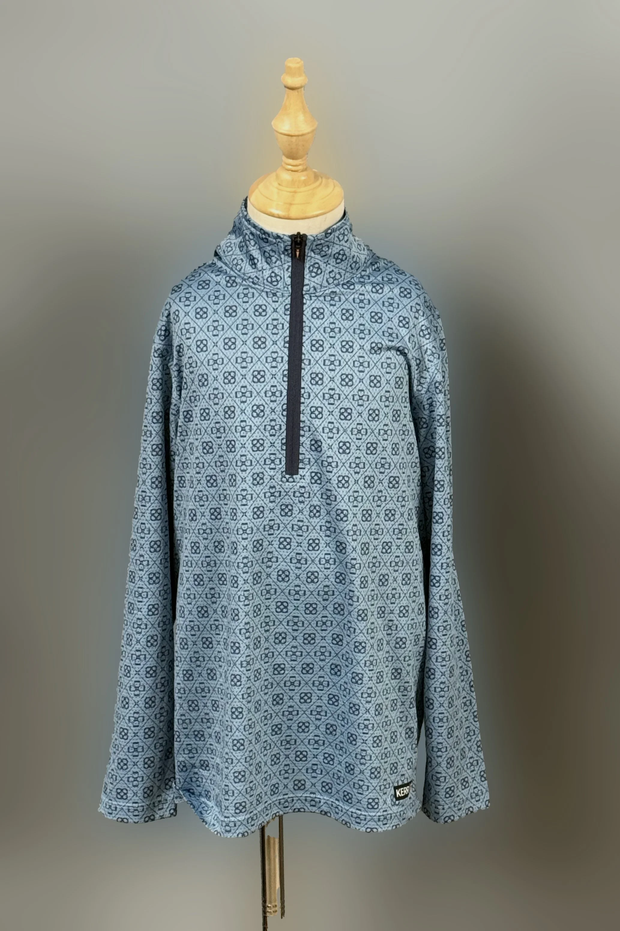 Kerrits Ice Fil Long Sleeve Shirt In Icelandic Blue Diamond- Kids Medium