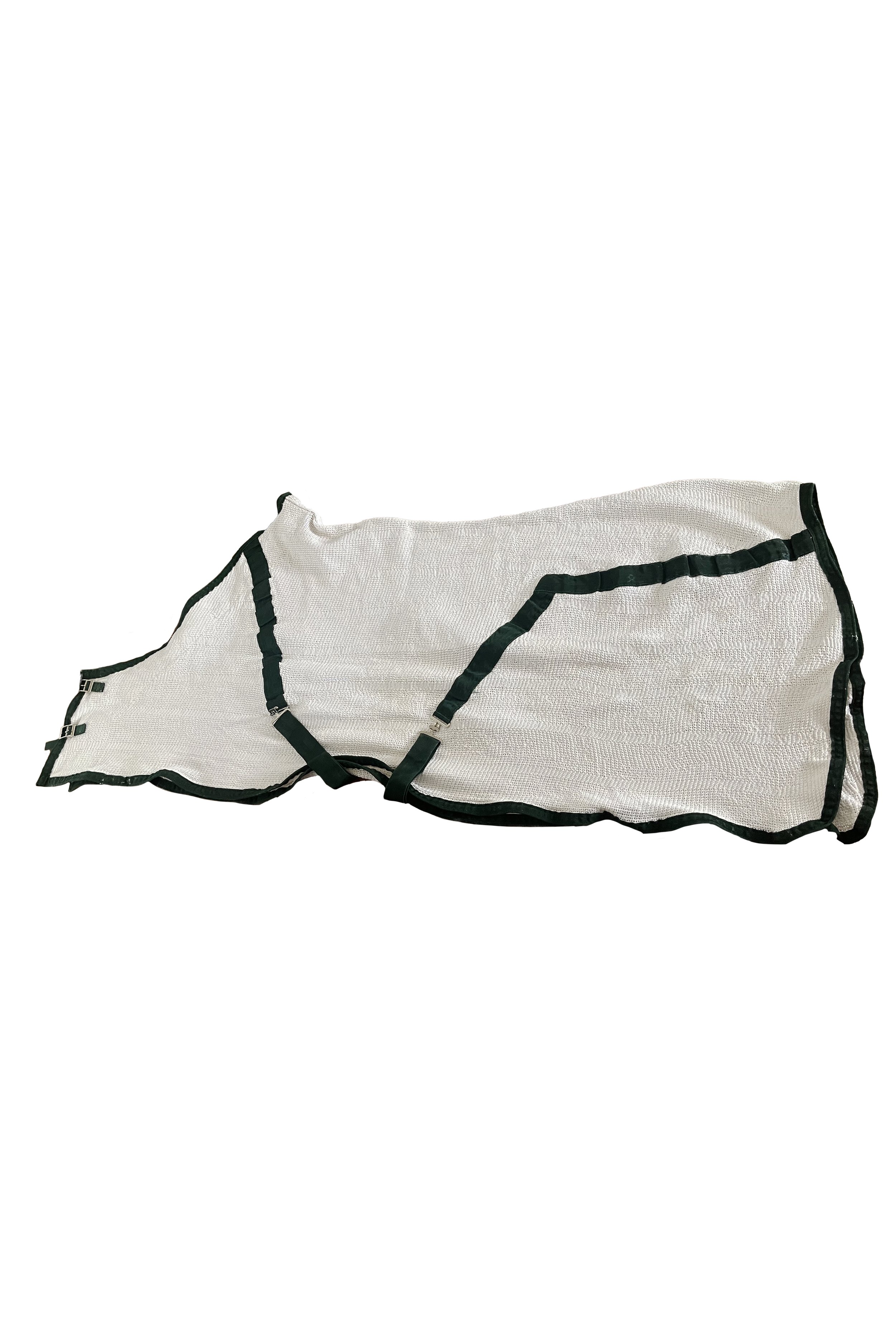 Integrity Fine Equestrian Linen Scrim In Cream With Green Trim - 84"