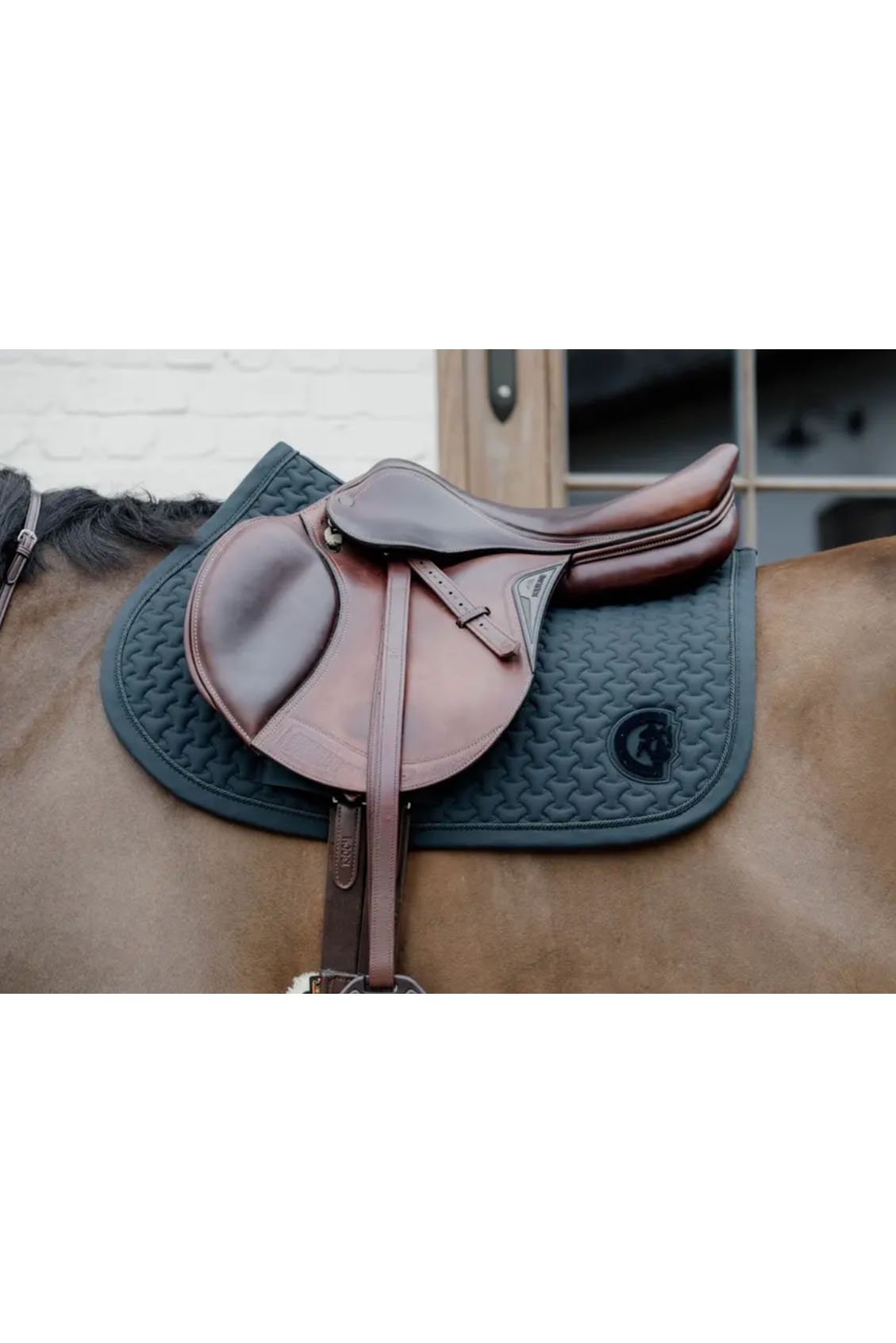 Kentucky Horsewear 3D Logo Plaited Jump Saddle Pad In Pine Green - 2nd Round Equestrian