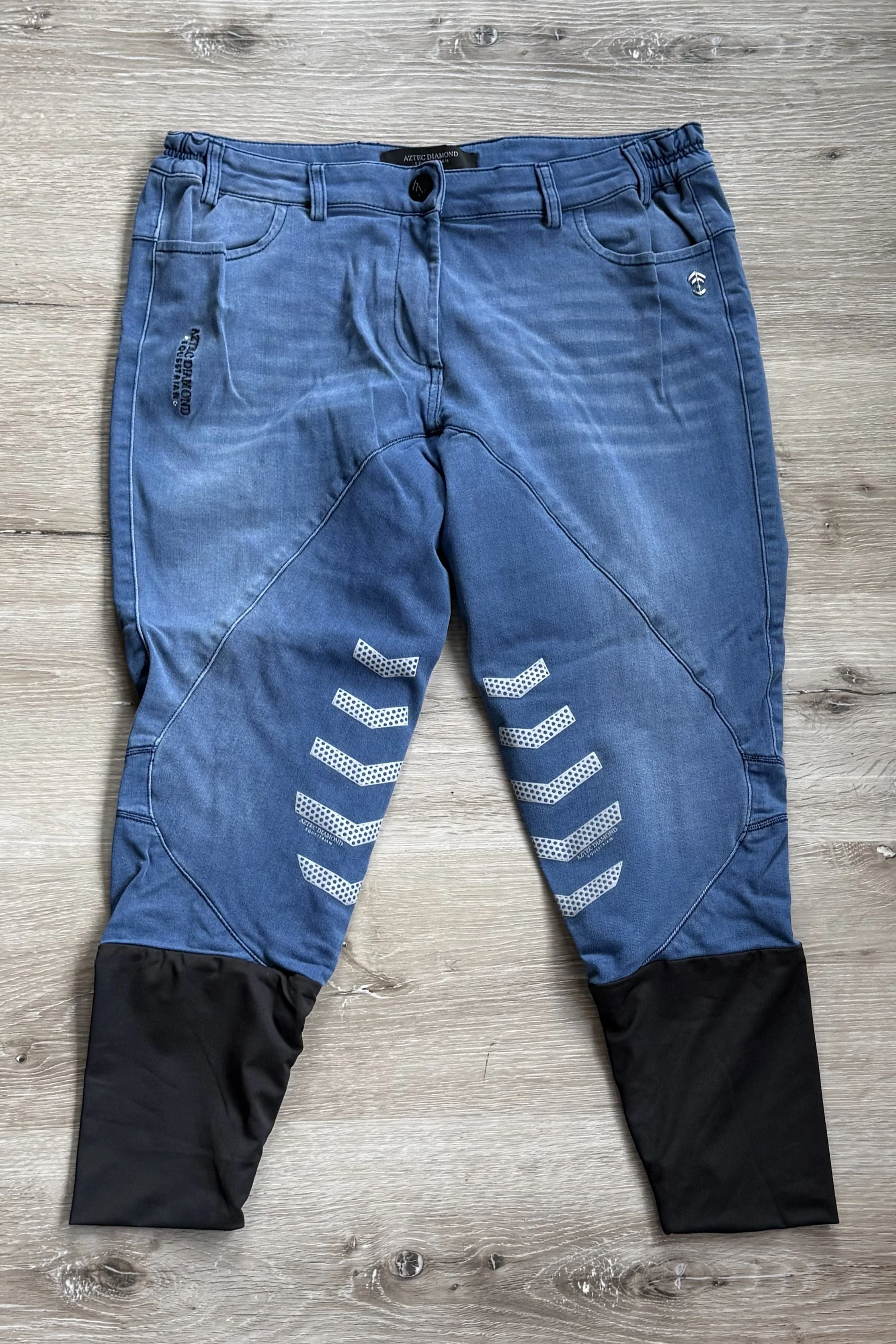 Aztec Diamond Jean Knee Grip Breech In Blue - US 10