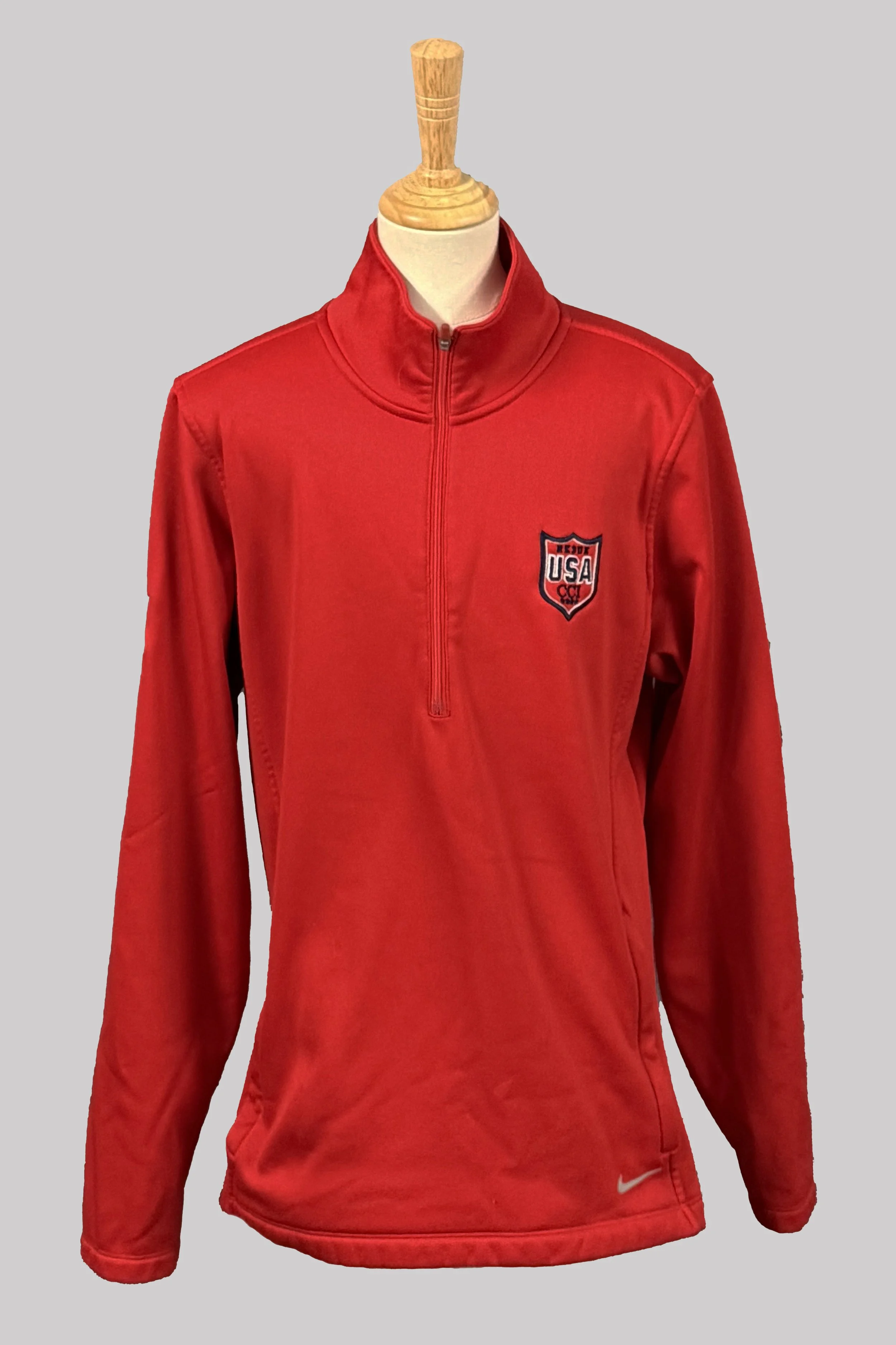 Ariat Fleece Line 1/4 Zip With Embroidery In Red - Large