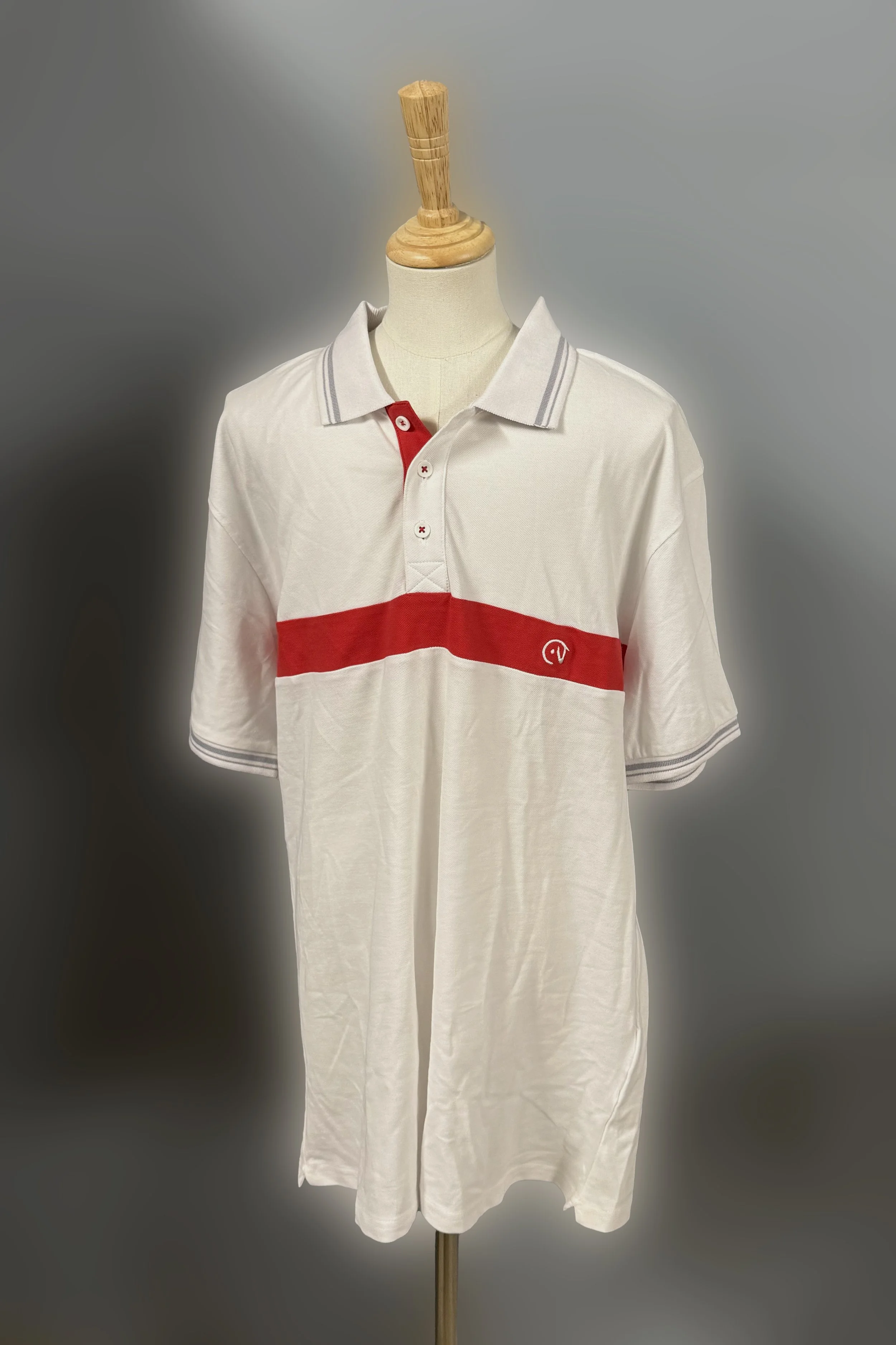 EGO 7 Short Sleeve Polo In White & Red - Men's XL