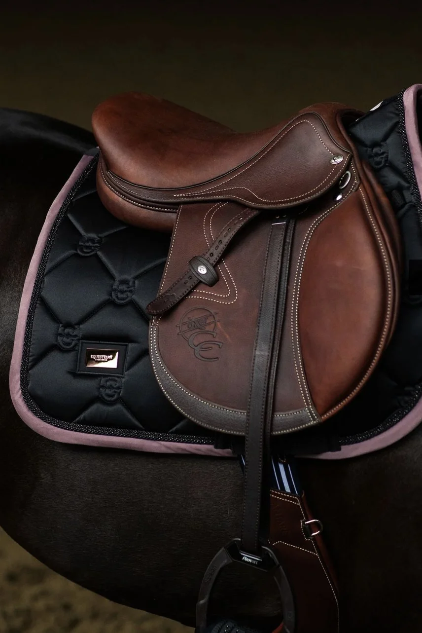 Equestrian Stockholm Jump Saddle Pad In Black Blush - Full