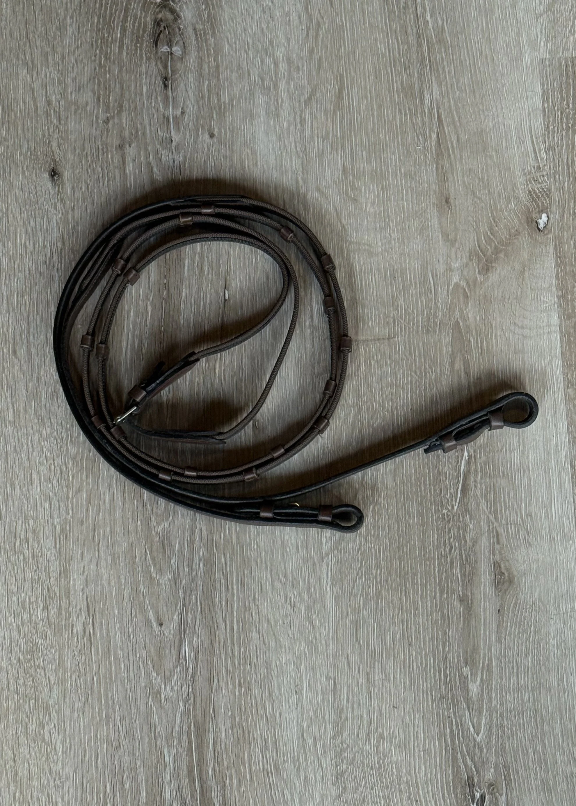 Rubber Grip With Stops Reins In Brown - 55"