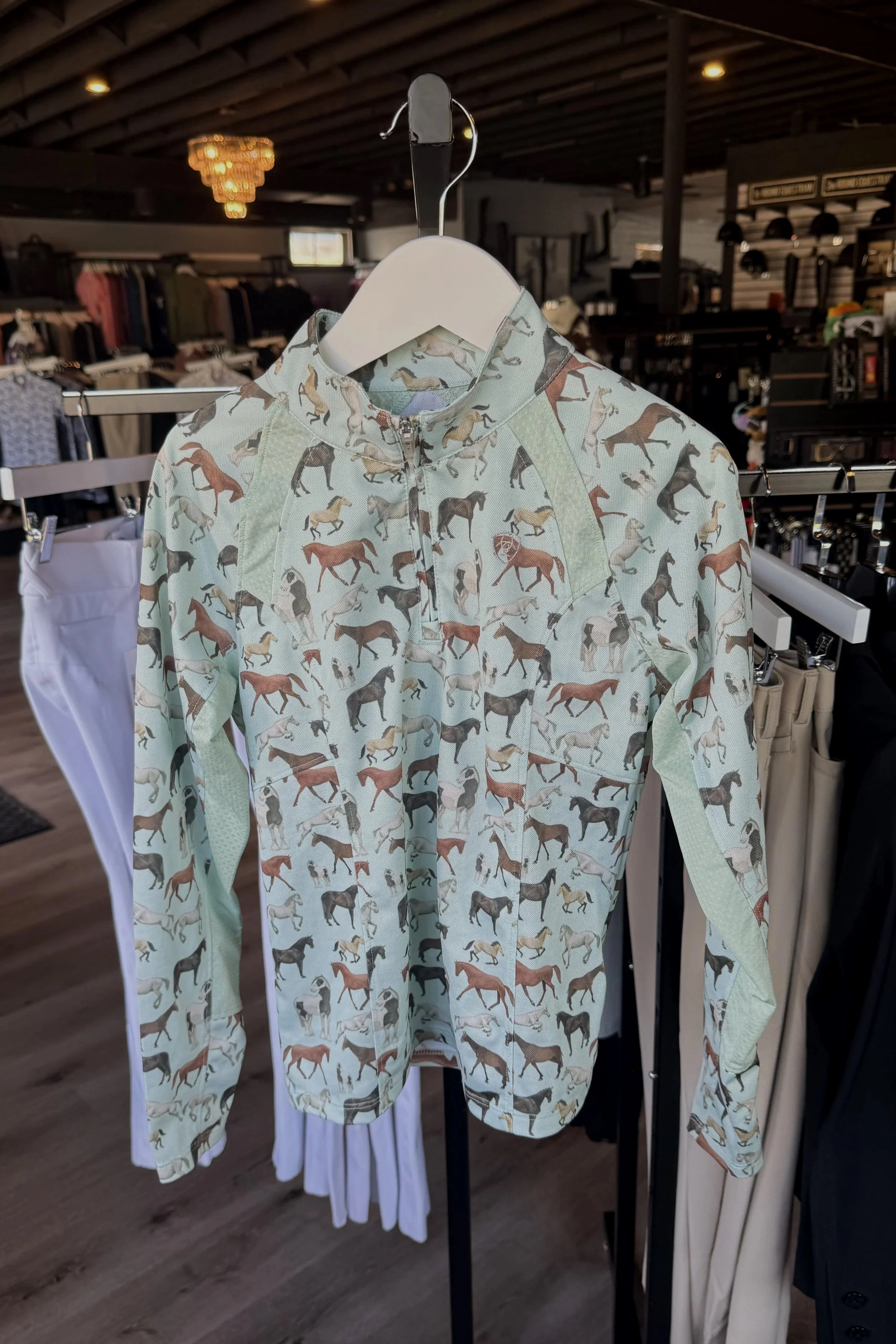 Ariat Long Sleeve Sunstopper 2.0 In Mint - Kids Small