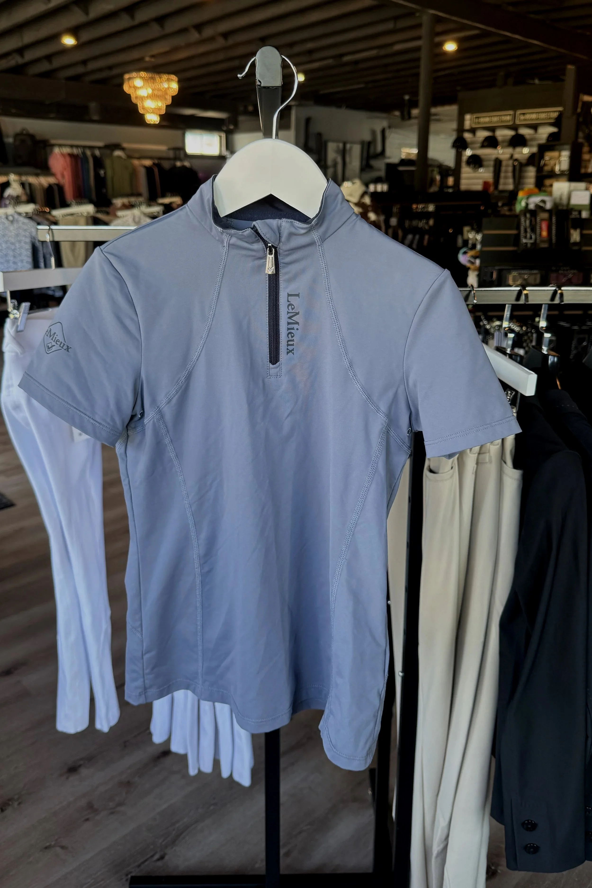 Lemieux Young Rider Classique Short Sleeve Base Layer In Slate Blue - Kids 9-10