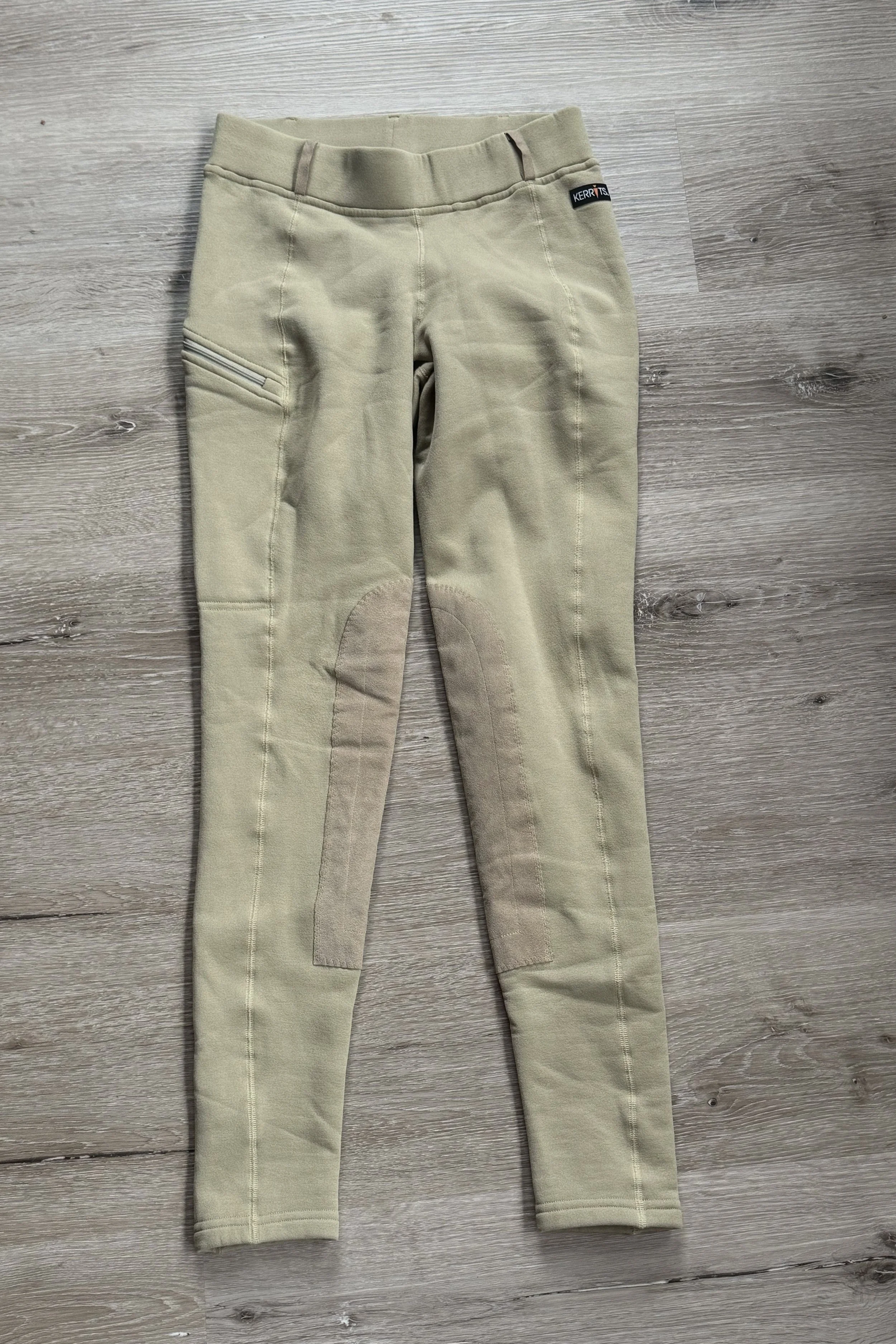 Kerrits Powerstretch Knee Patch Tights In Tan - Kids Small