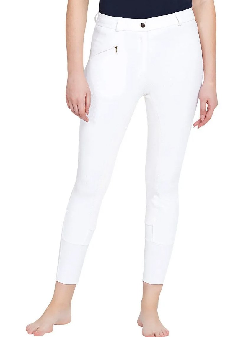 TuffRider Ribbed Full Seat Breeches In White - 28