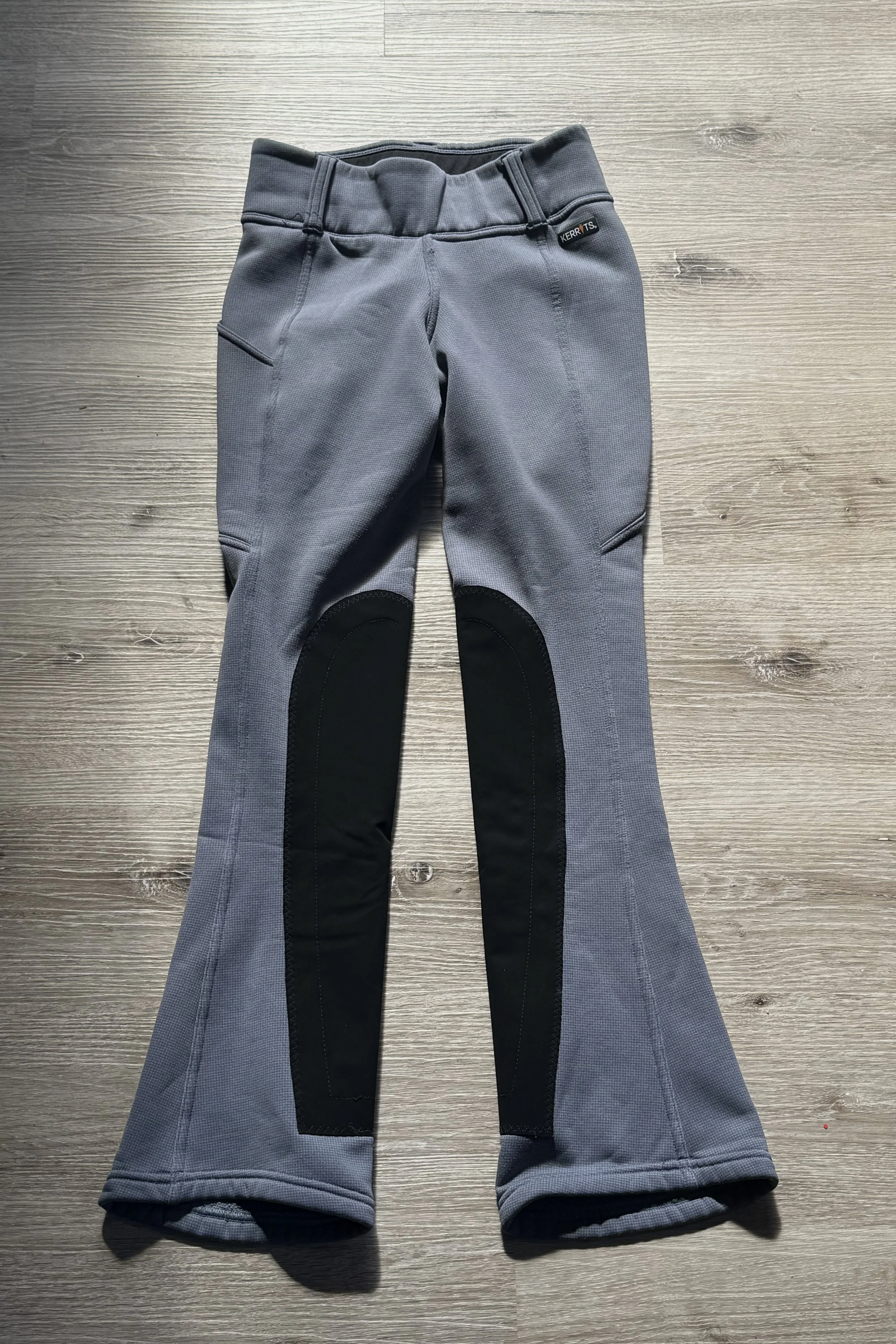 Kerrits Sit Tight Wind Pro Knee Patch Bootcut Tights In Slate Blue - Small