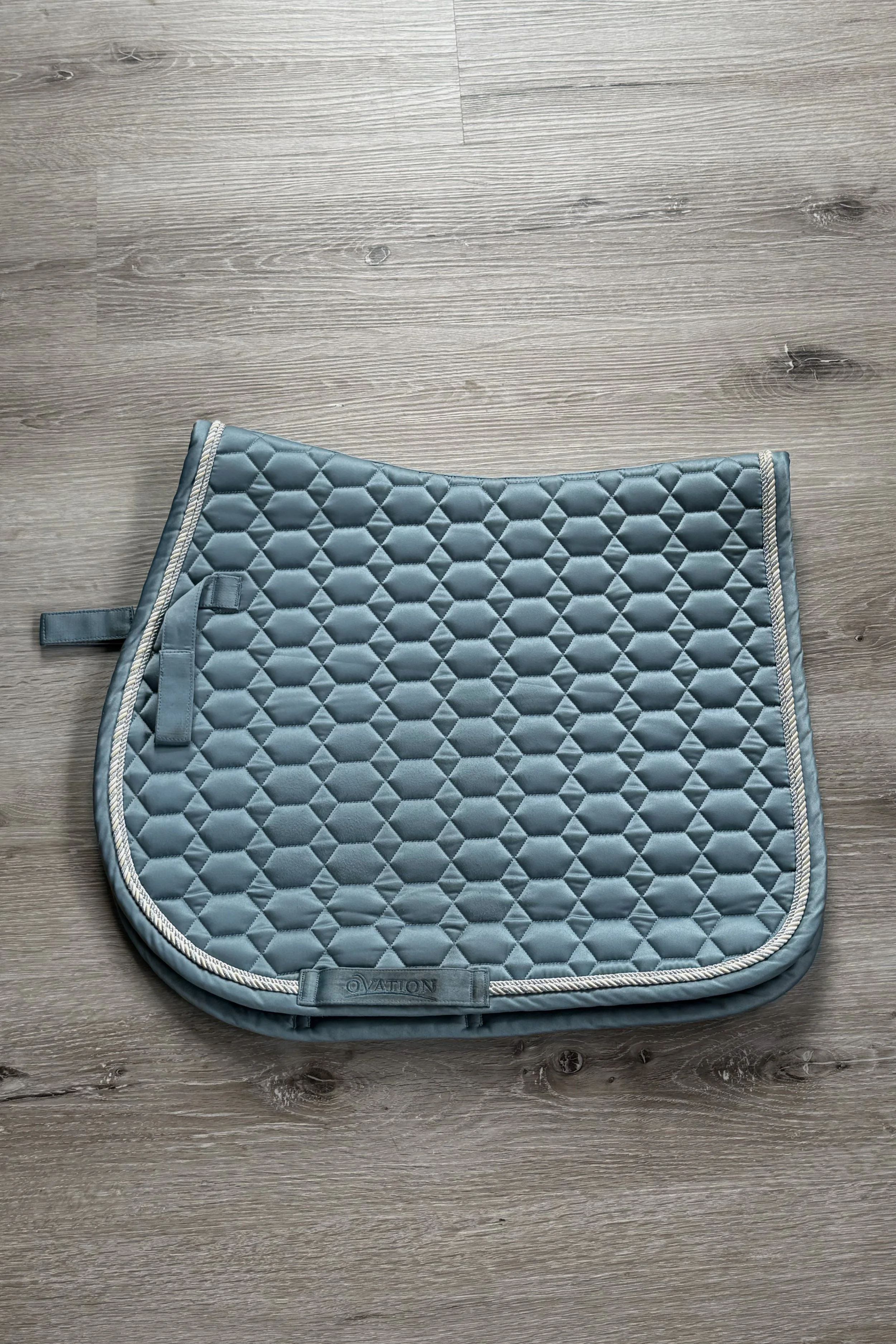 Ovation Elegance Satin Ap Saddle Pad In Light Blue - Pony