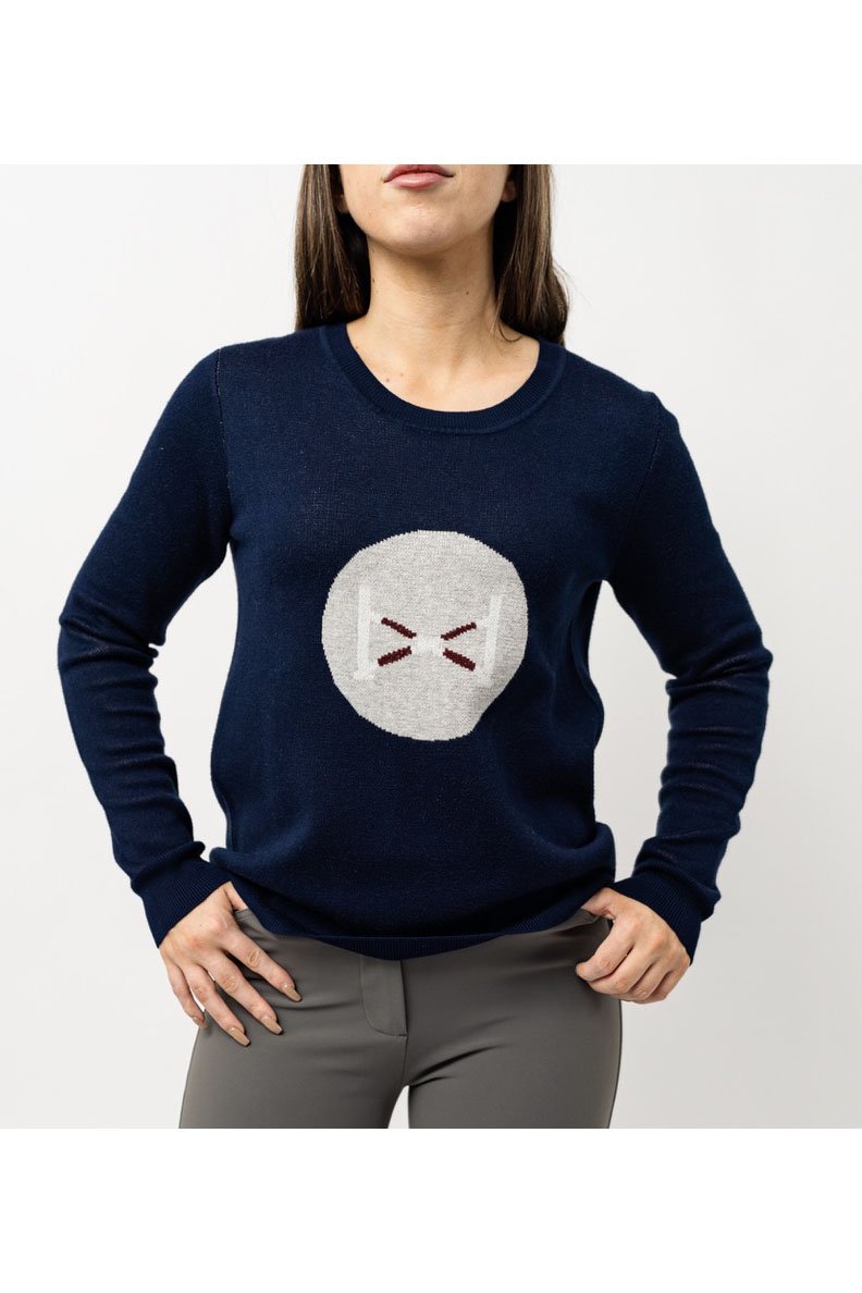 TKEQ CROSS RAIL Crewneck Sweater In Classic Navy - 2nd Round Equestrian