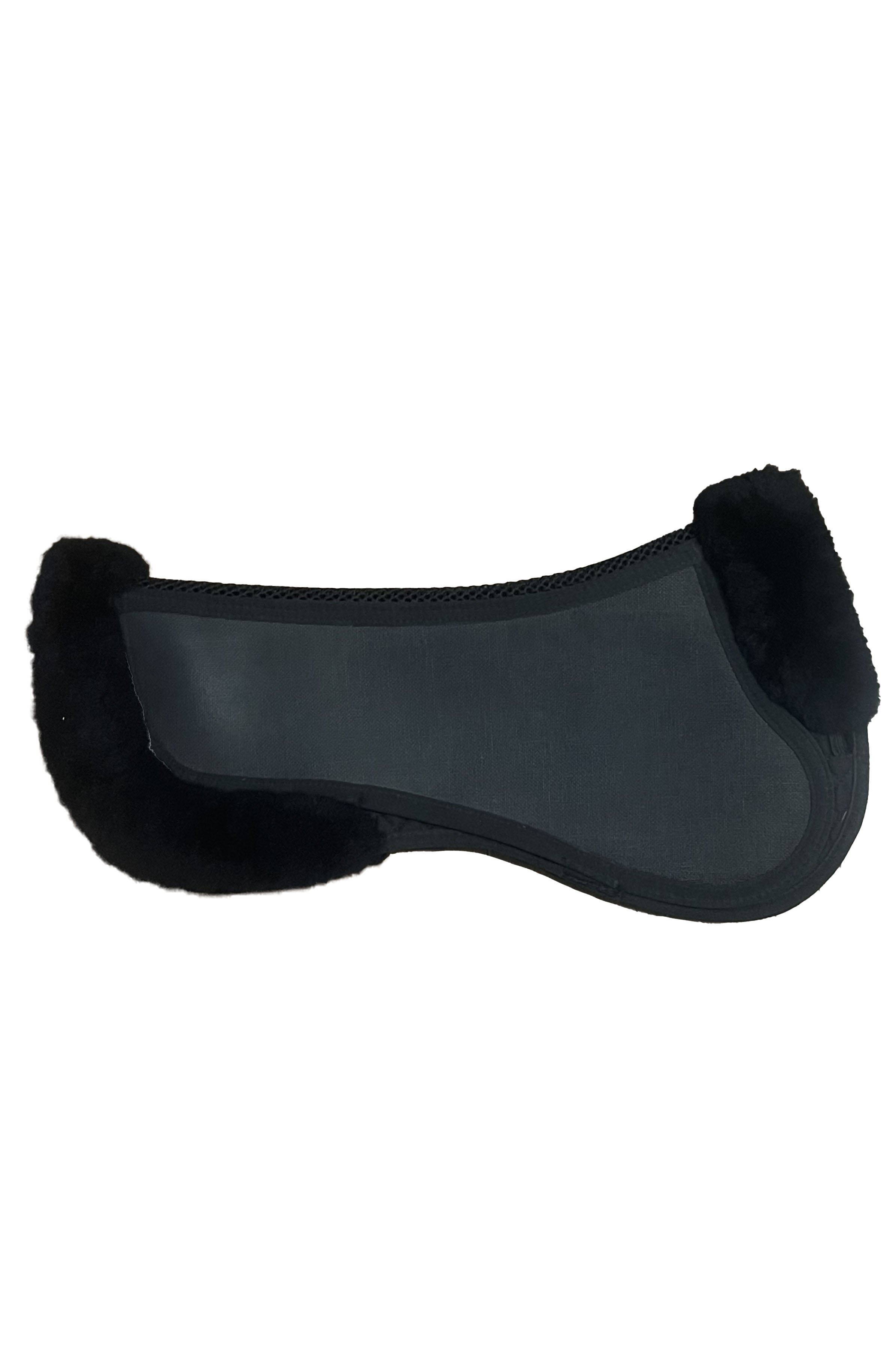 Trifecta Half Pad with Sheepskin Rolls In Black - Medium - 2nd Round Equestrian