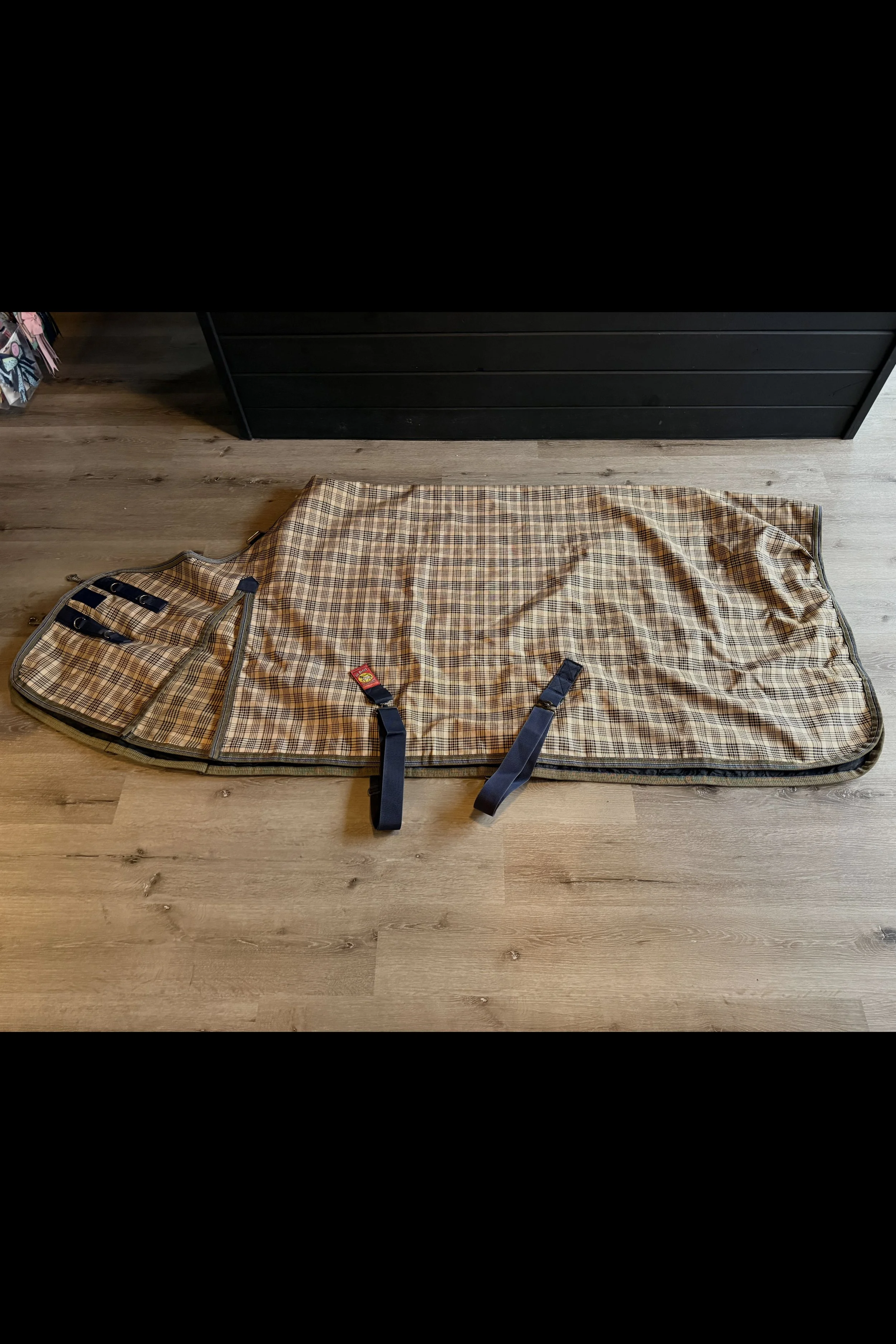 5/A Baker Lightweight Turnout Sheet In Tan Plaid - 84"