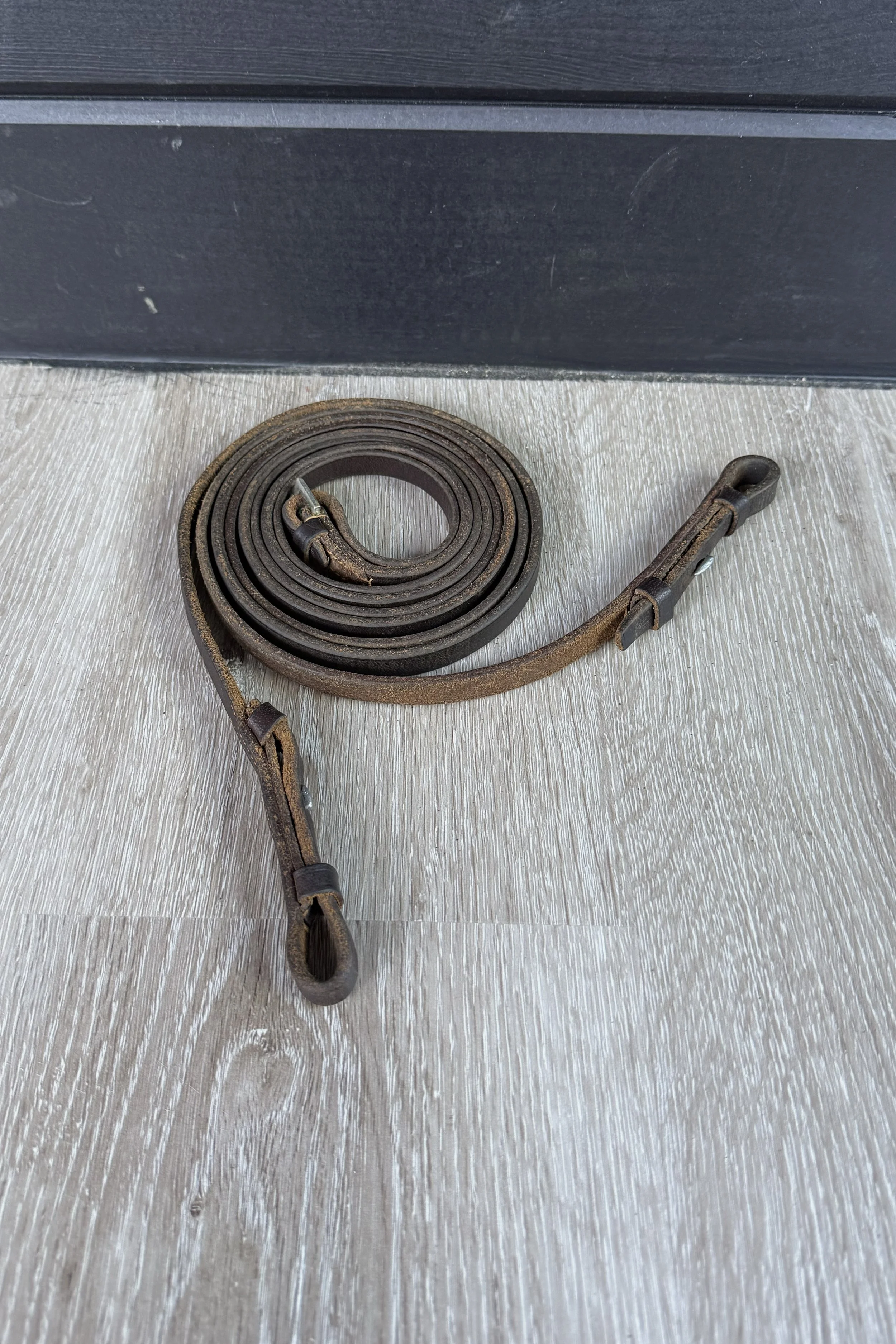Maycraft Plain Leather 1/2" Curb Reins In Brown - Size Full