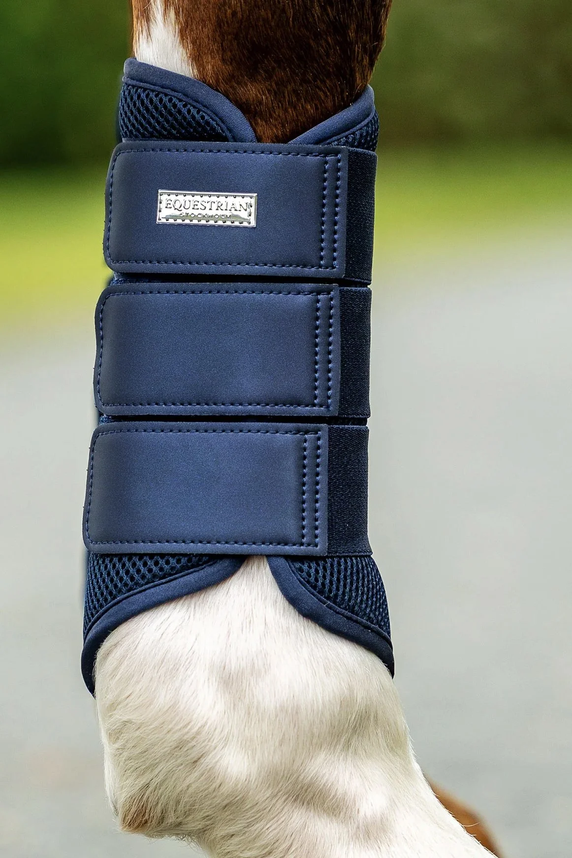 Equestrian Stockholm Mesh Brushing Boots In MIDNIGHT BLUE