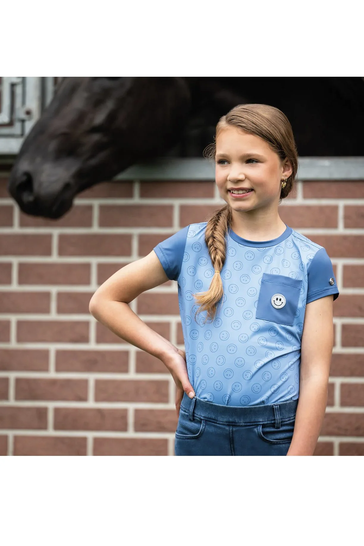 QHP Rosalynn Junior Sport Shirt In Blue