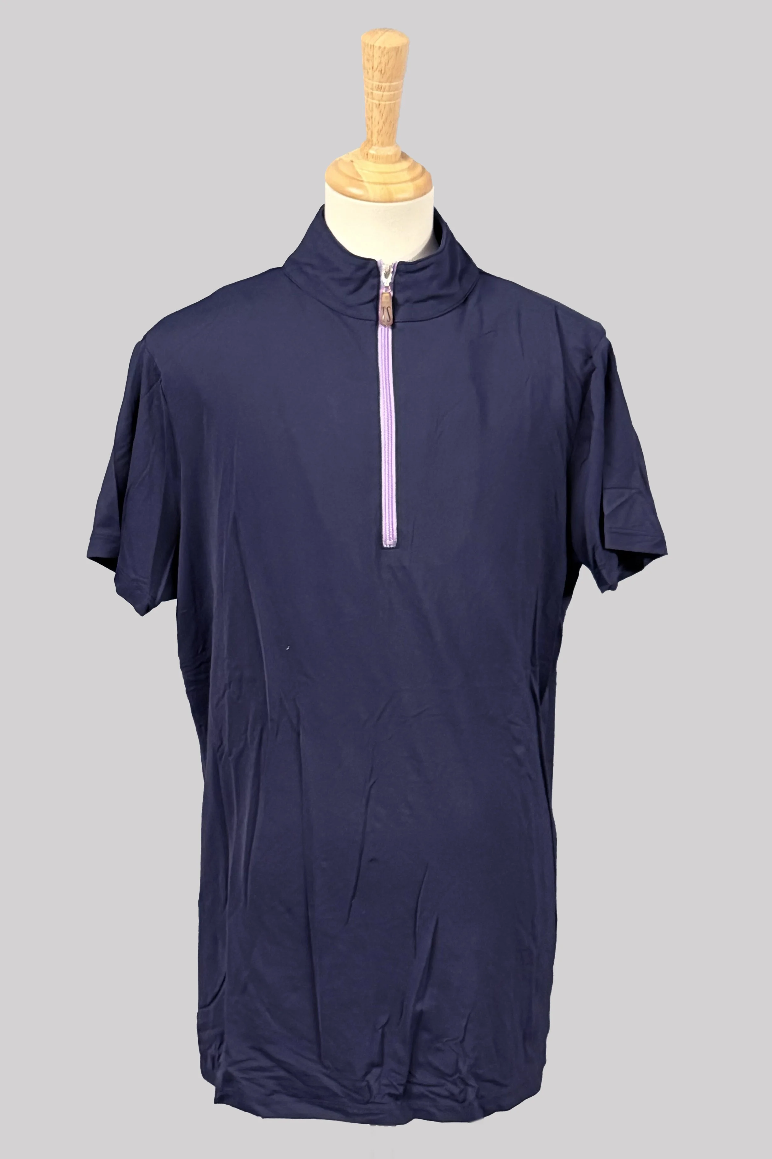 Tailored Sportsman IceFil Quarter-Zip Short Sleeve Sun Shirt In Navy & Lilac - Large