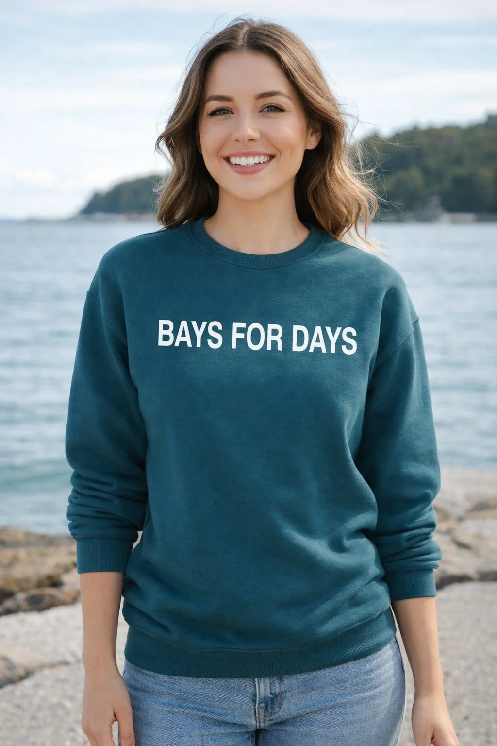 Equestrian AF Crew Neck Sweatshirt In Atlantic Blue - BAYS FOR DAYS - 2nd Round Equestrian