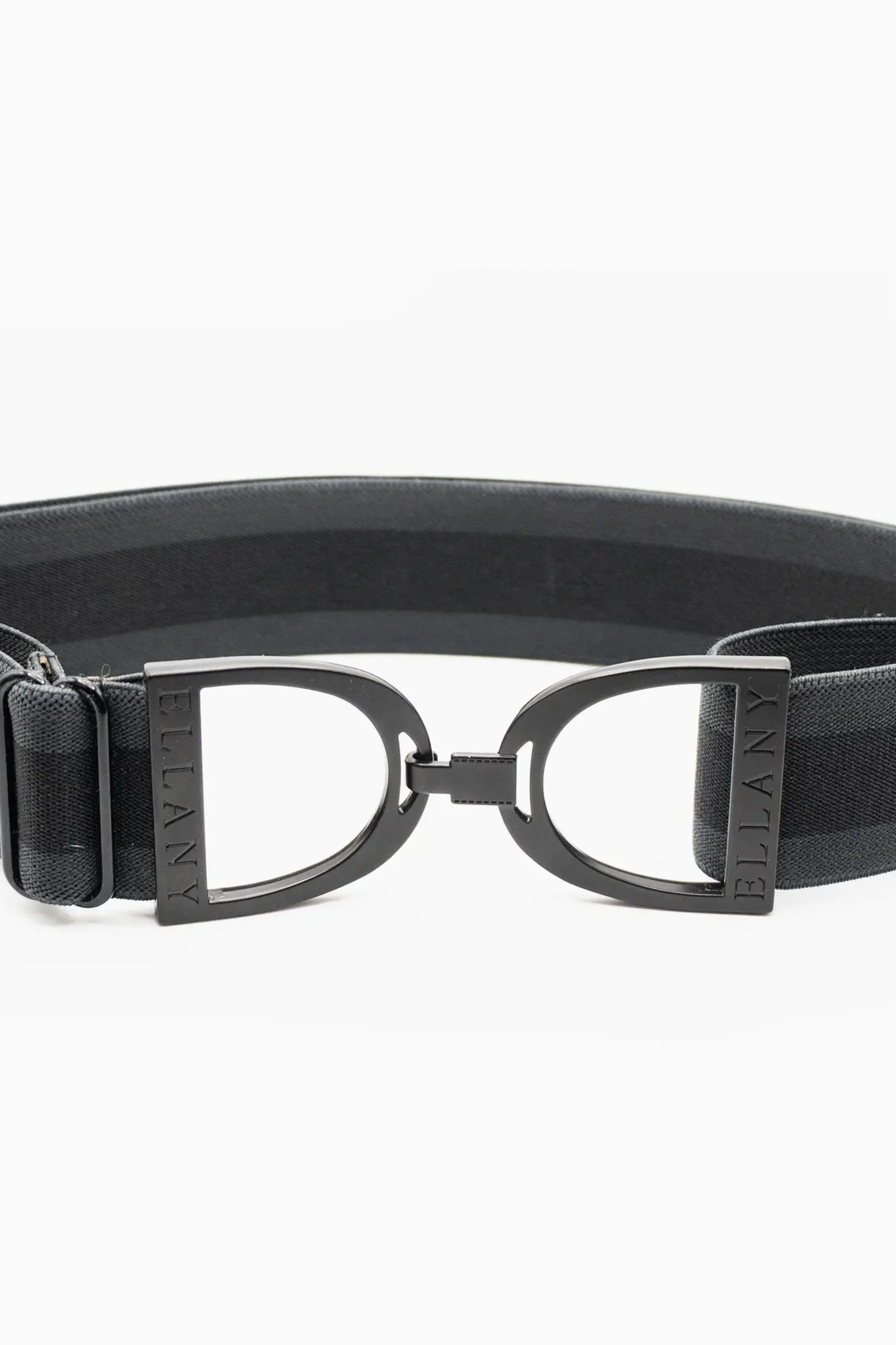 Ellany Stirrup Elastic Belt In Charcoal Stripes & Black 1.5" - Youth - Adult 2XL