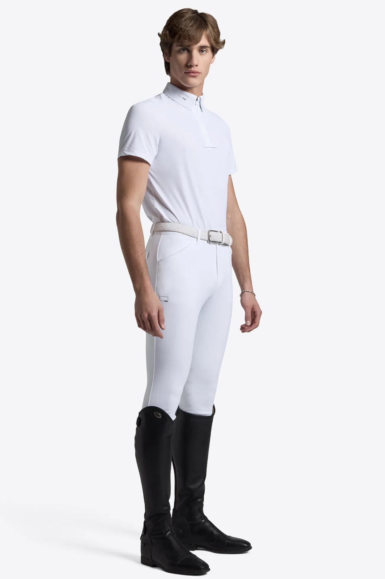 RIDER’S GENE MEN’S SHORT-SLEEVE COMPETITION SHIRT IN WHITE