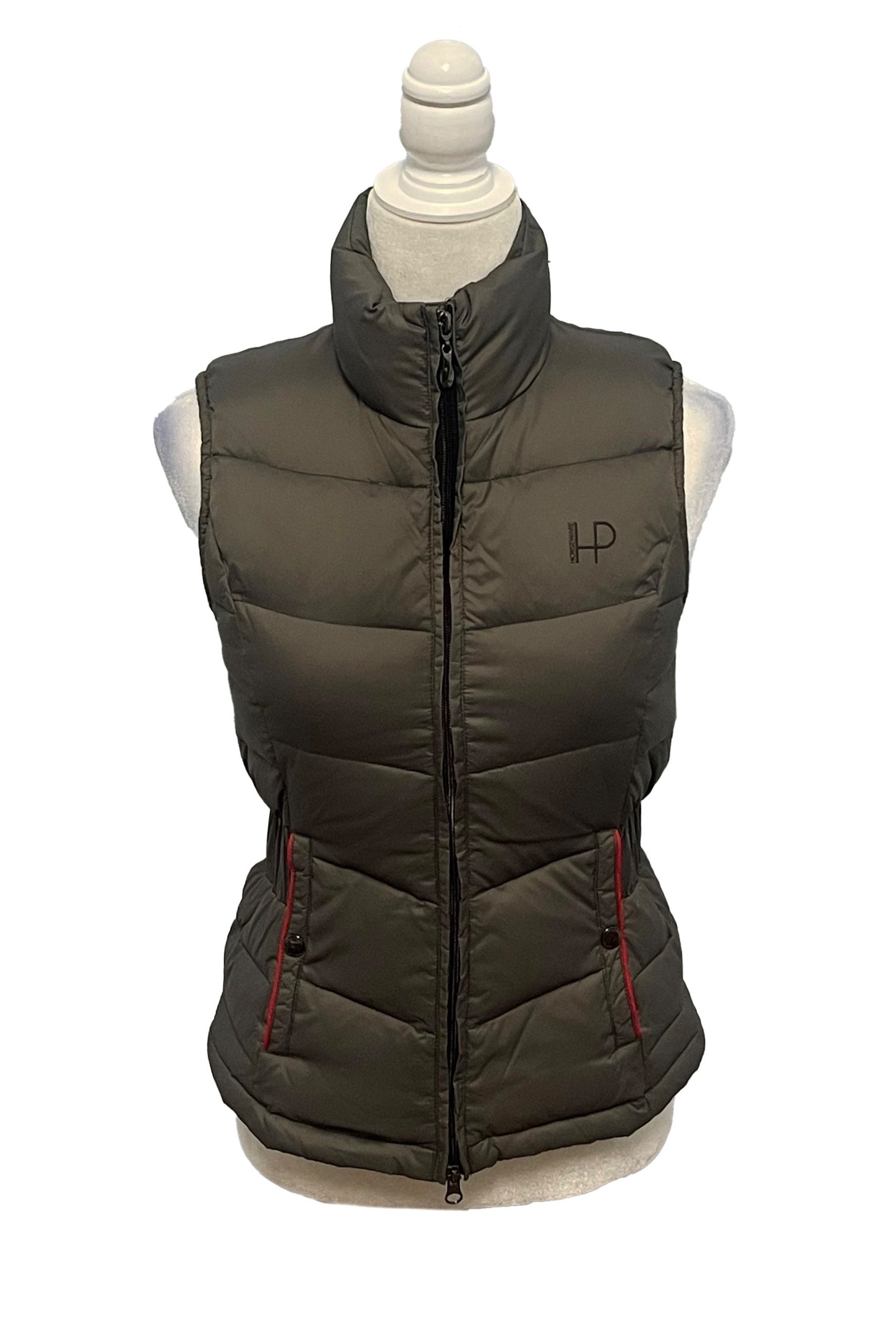 Horseware Platinum Down Puffer Vest In Grey With Red Trim - XS - 2nd Round Equestrian