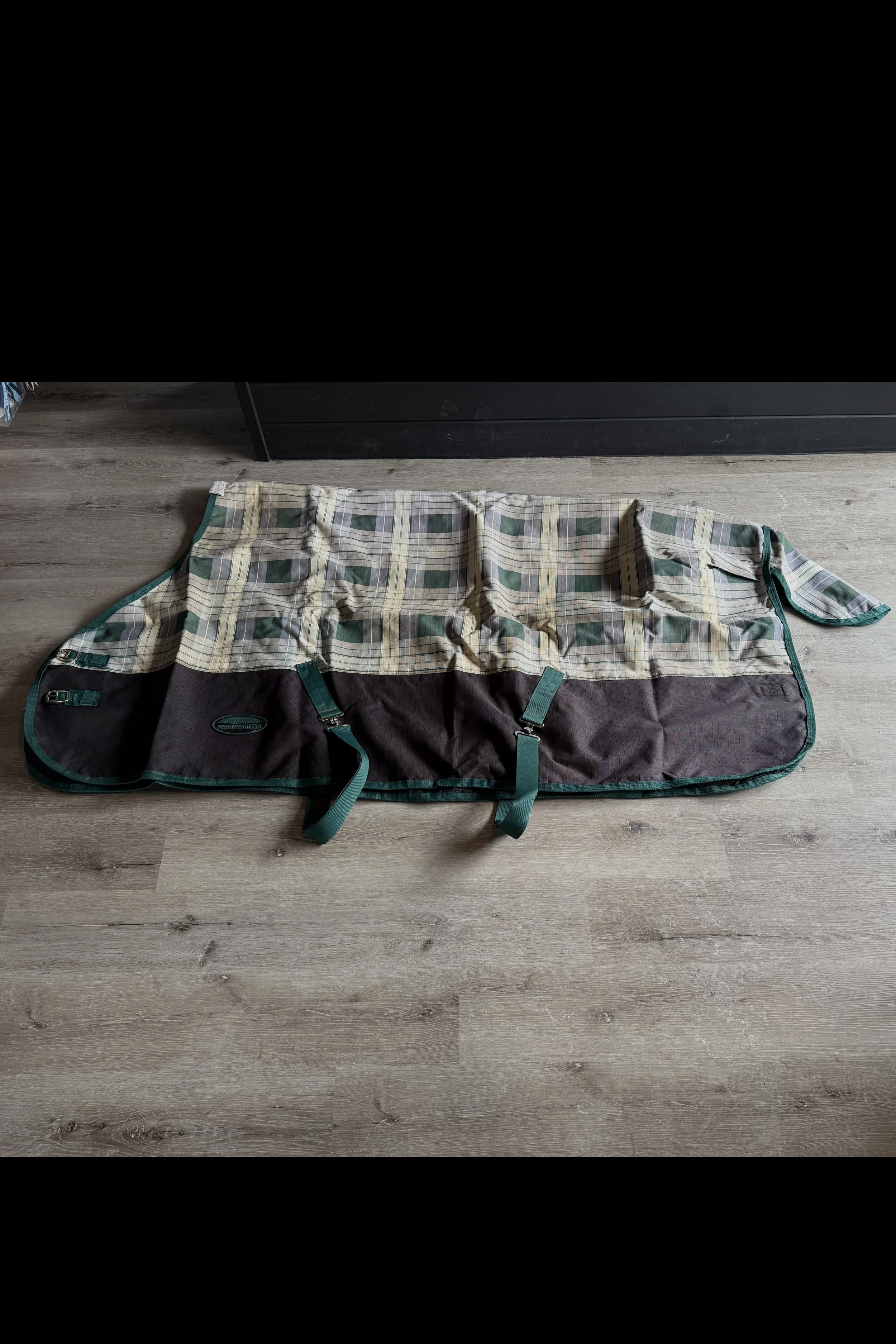 Weatherbeeta Comfitec Genero 1200D Standard Neck Lite In Green Plaid & Black - 78"