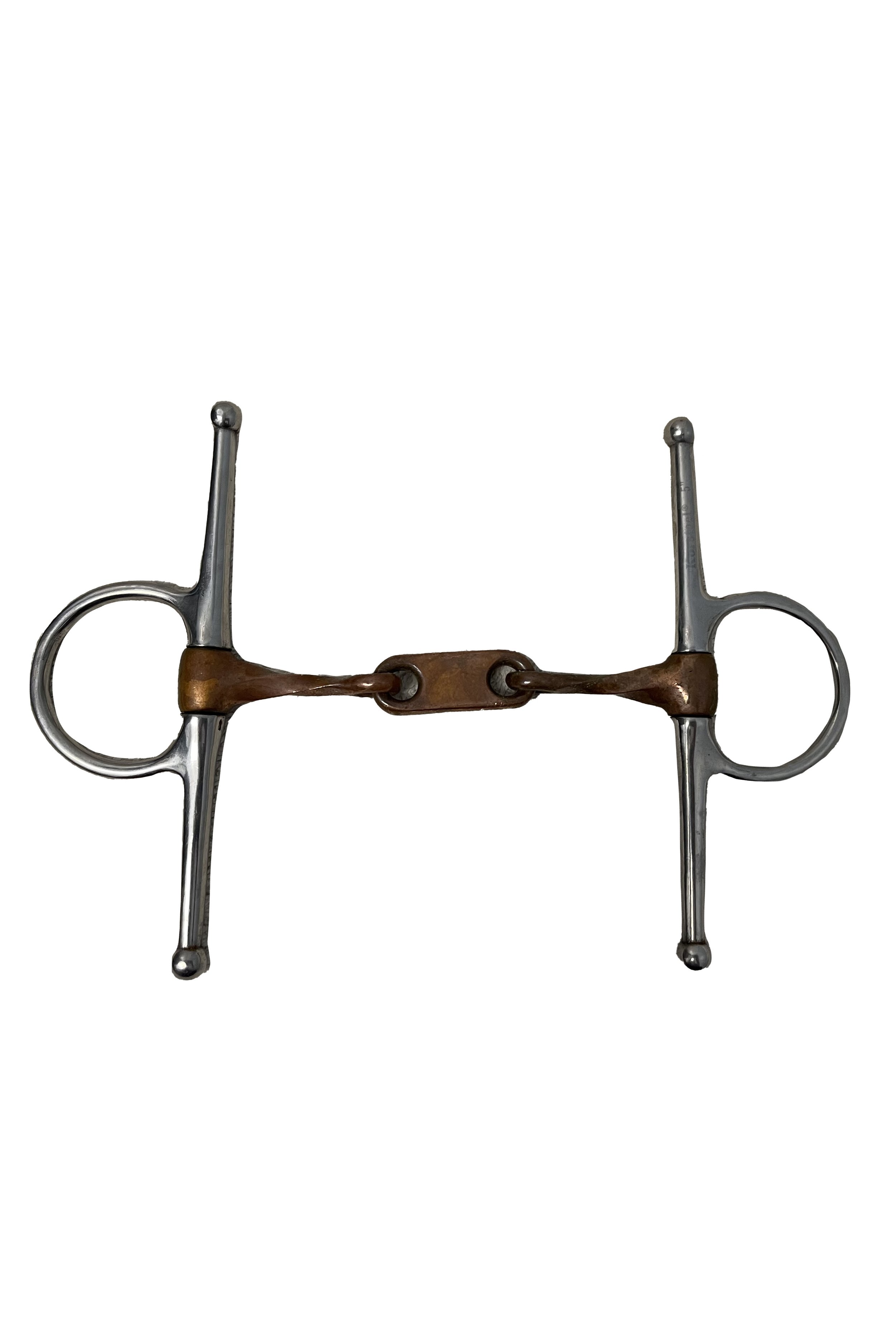 Korsteel® Stainless Steel Twisted Copper Mouth Dr. Bristol Full Cheek Bit - 5" - 2nd Round Equestrian