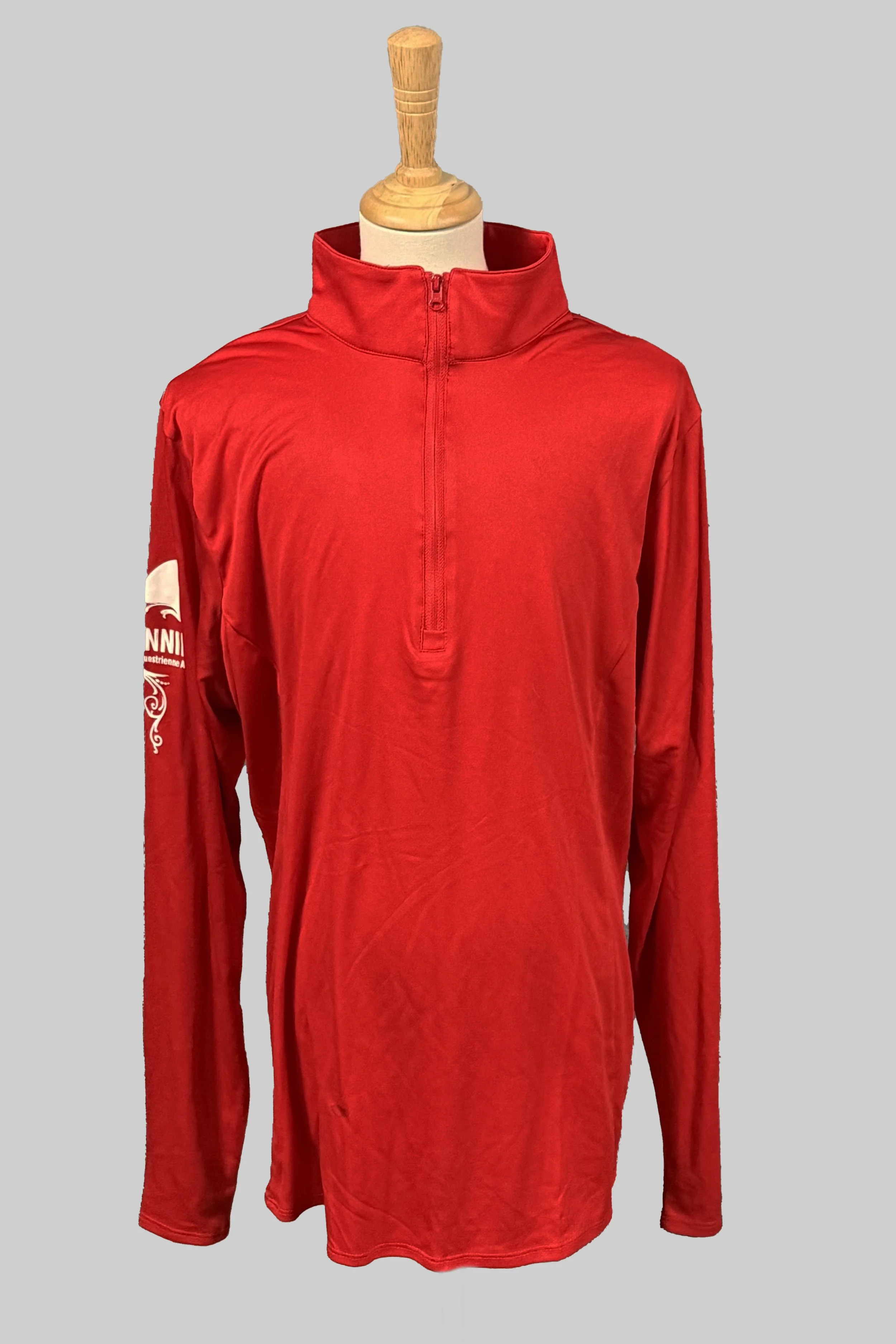 Annie's Equestrian Apparel Long Sleeve 1/4 Zip In Red - XLarge
