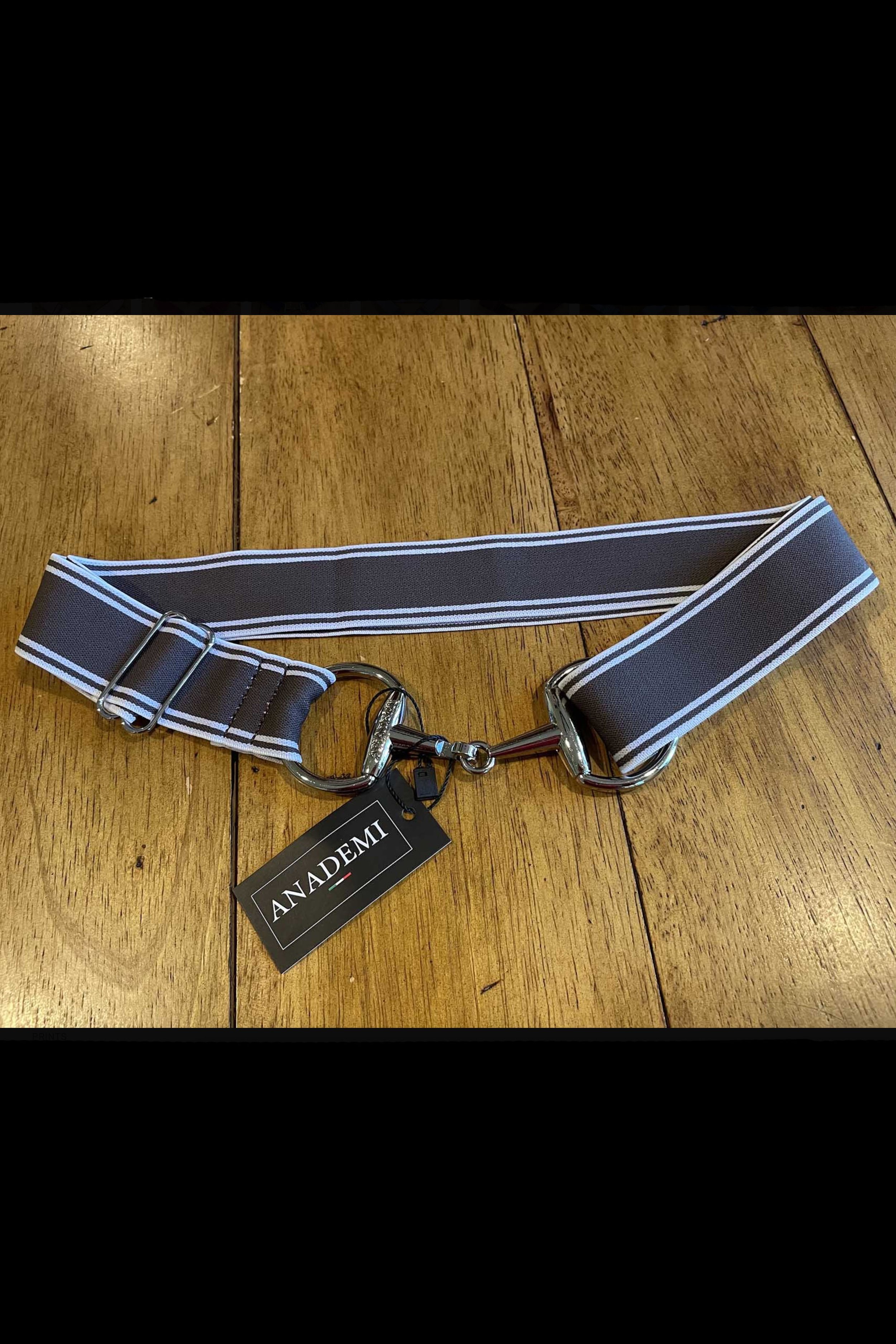 Anademi Adjustable Stretch Bit Belt In Twilight Mauve & White Stripes