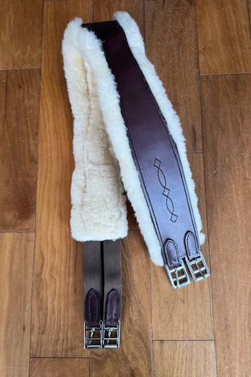 Perri's Leather Girth With Removable Fleece In Brown - 52