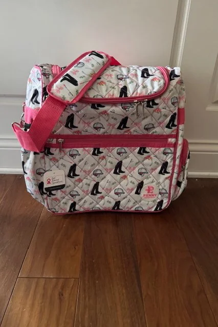 Penny Equestrian Grooming Travel Bag in a Pink Pattern