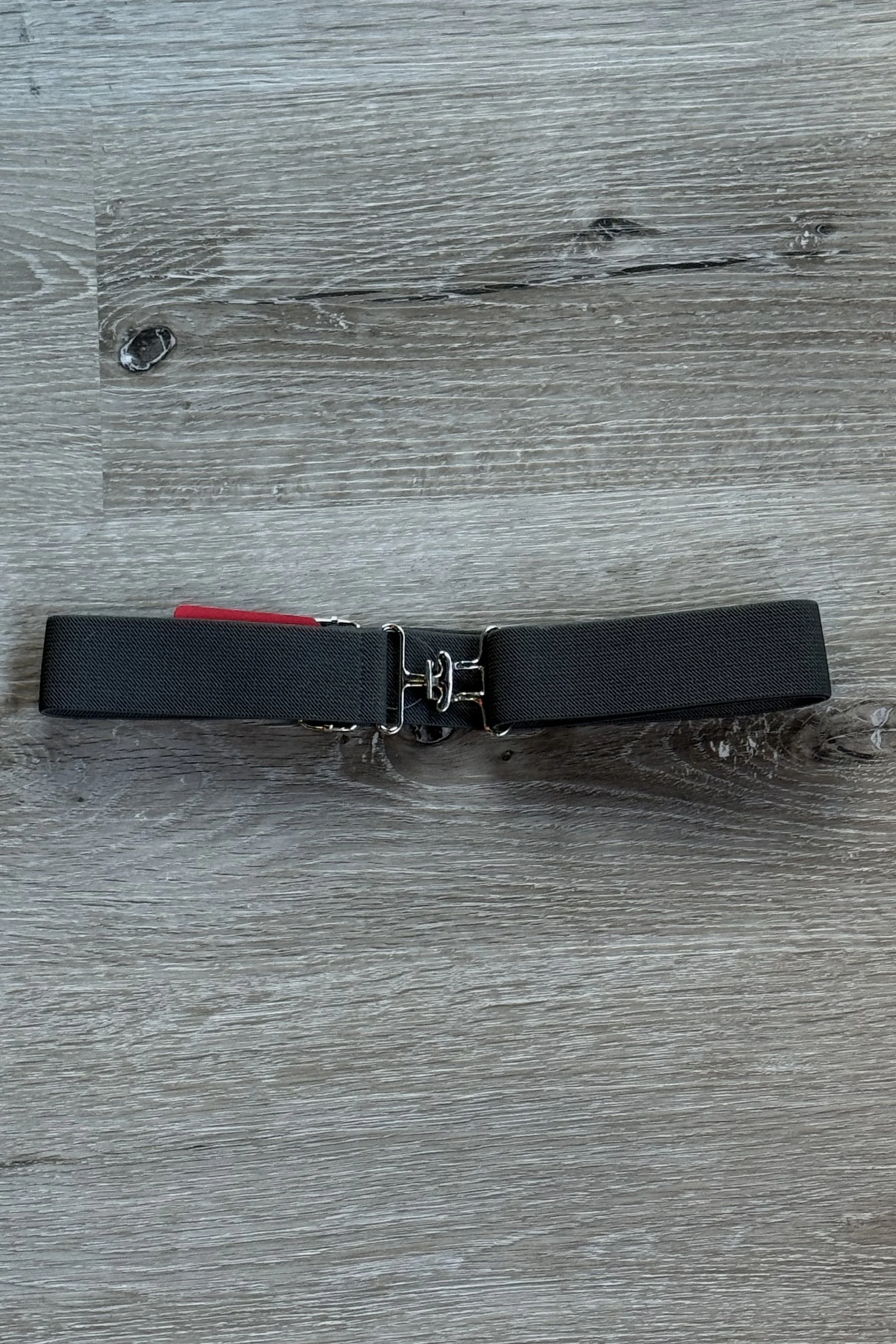 Adjustable Elastic Belt With Surcingle Buckle In Grey