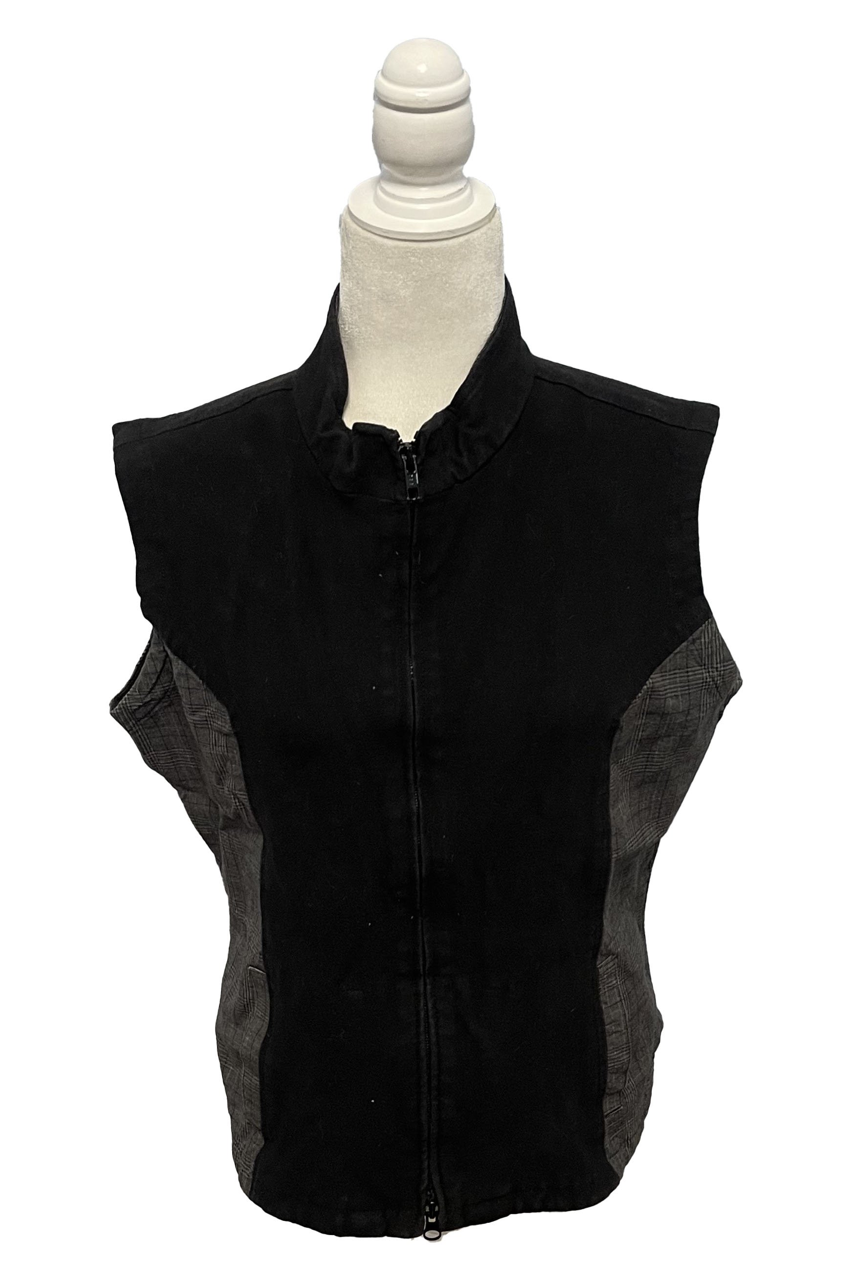 Tuff Rider Cotton Vest In Black & Grey Plaid - XL - 2nd Round Equestrian