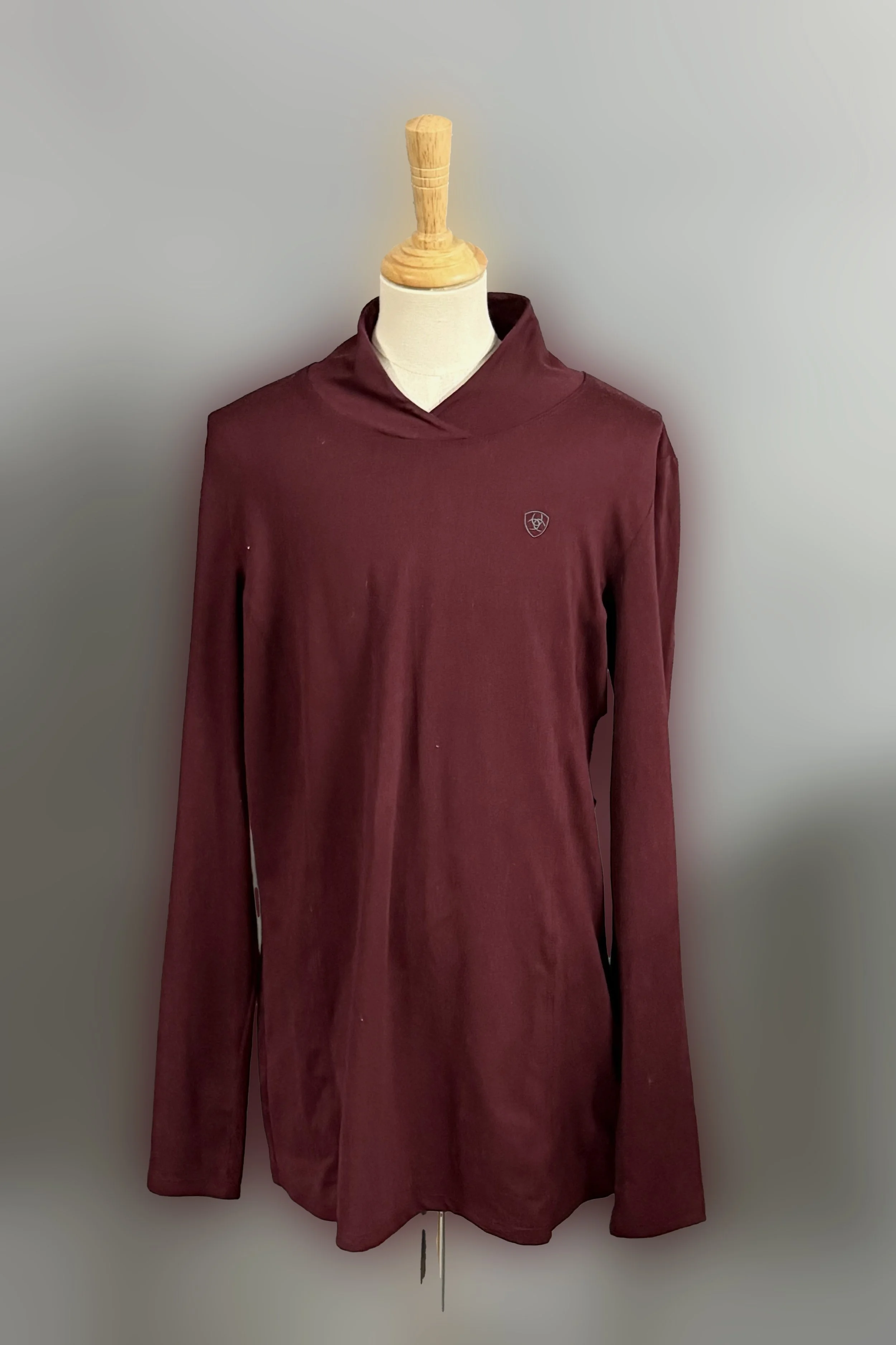 Ariat Cold Series Mock Neck Long Sleeve Baselayer In Maroon - Medium